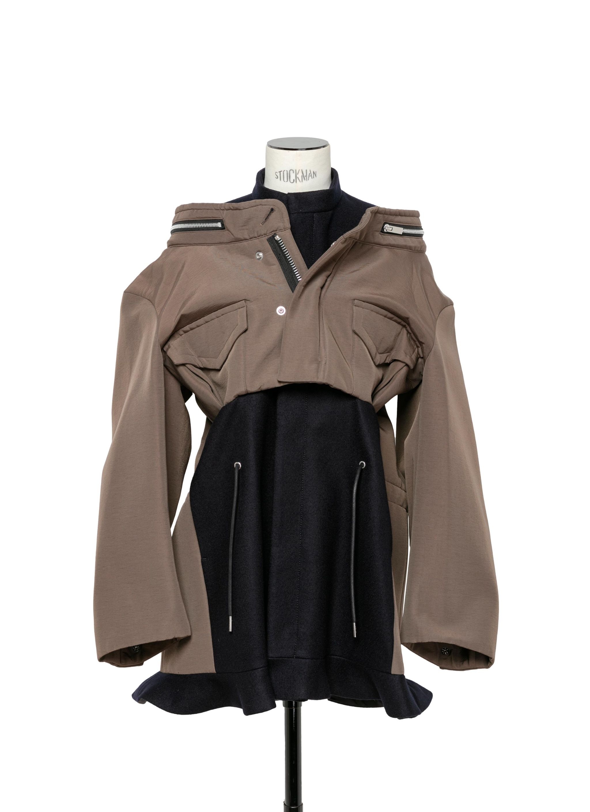 Grosgrain Bonding x Wool Melton Dress - 1