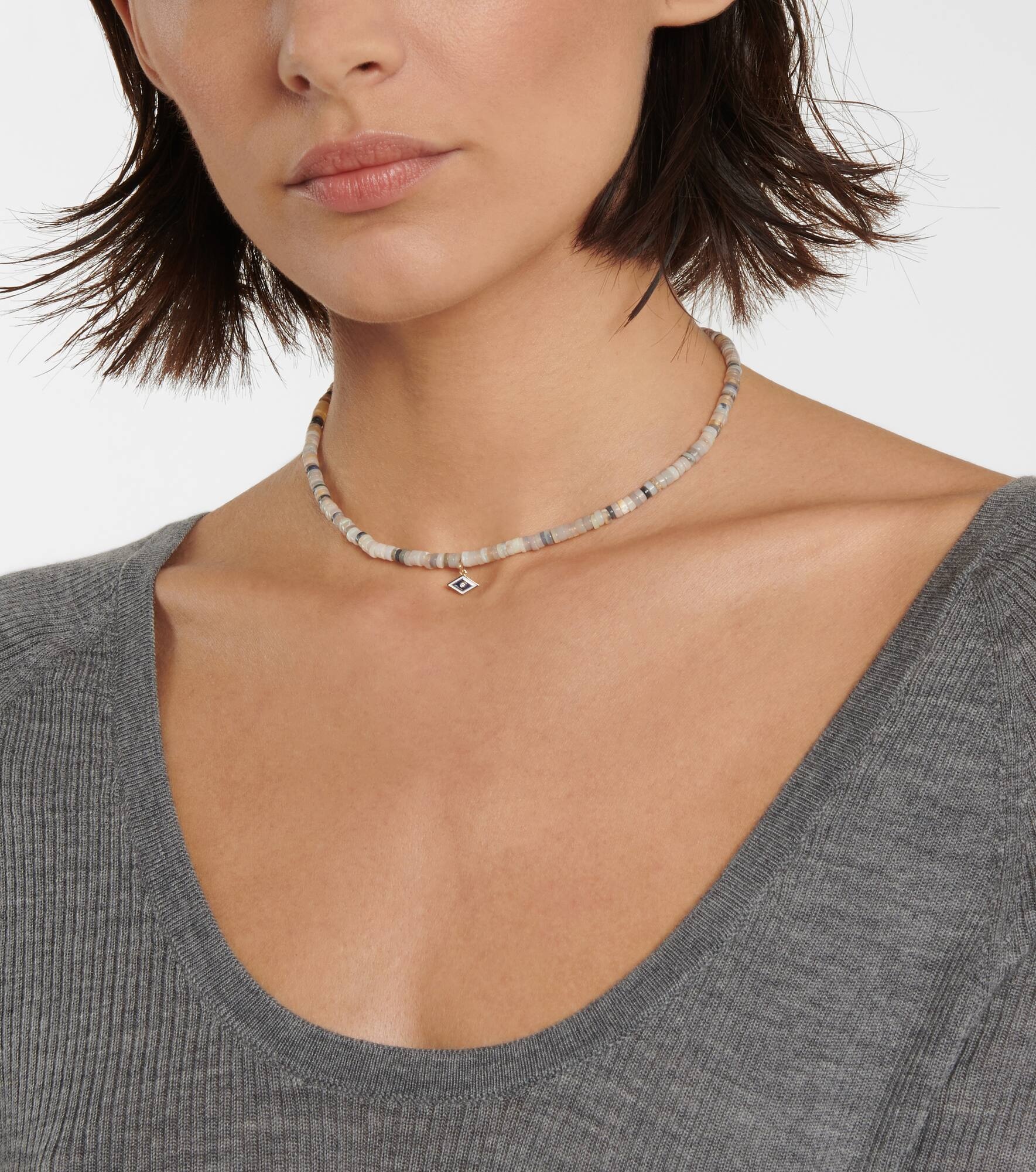 14kt yellow gold beaded choker - 5
