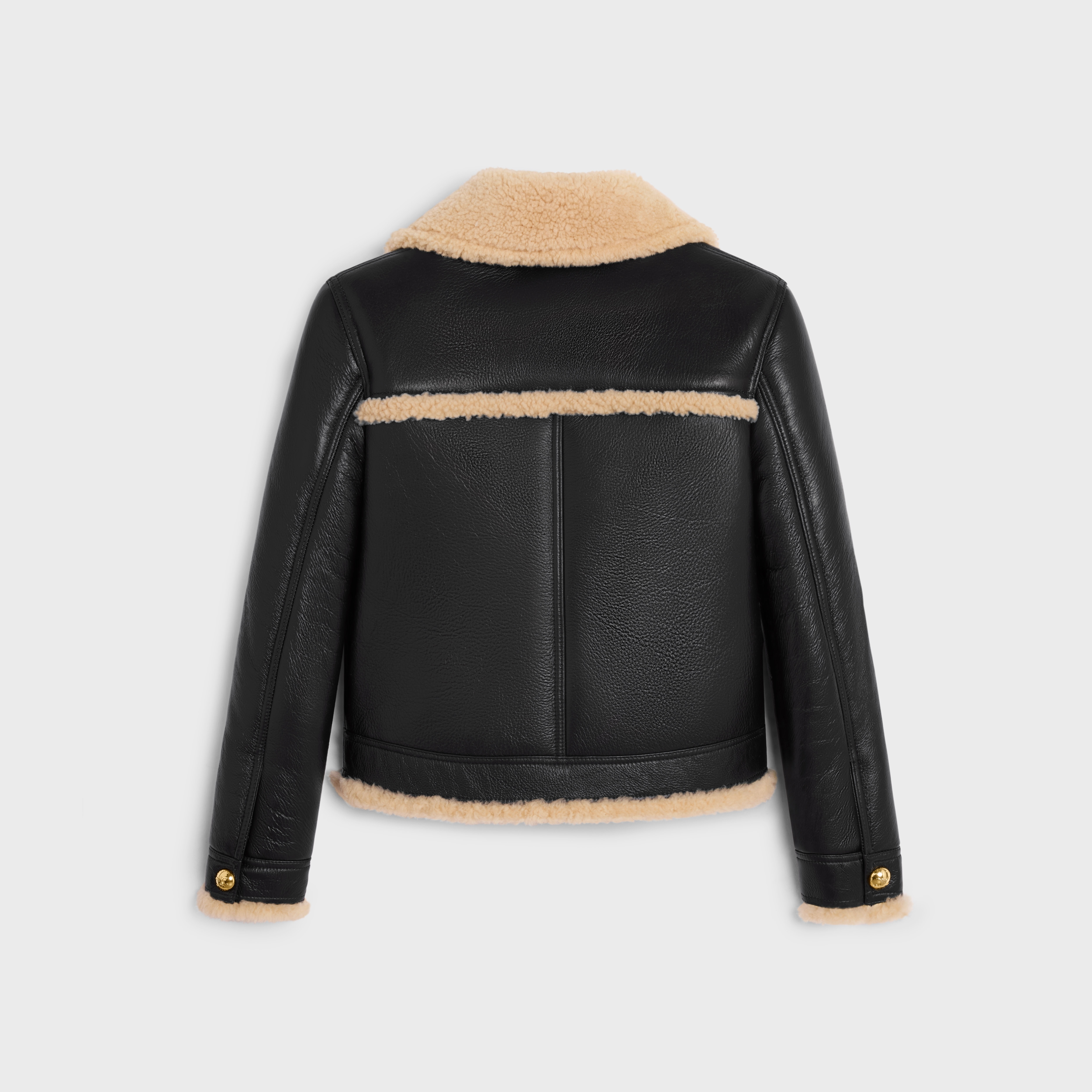 straight-cut blouson jacket in curly lambskin - 2