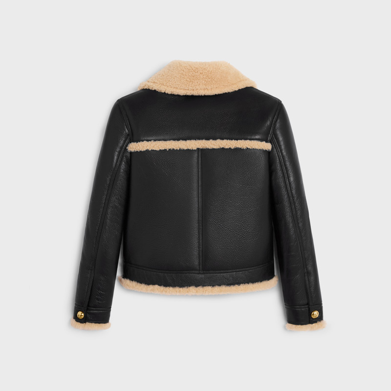 CELINE straight-cut blouson jacket in curly lambskin outlook