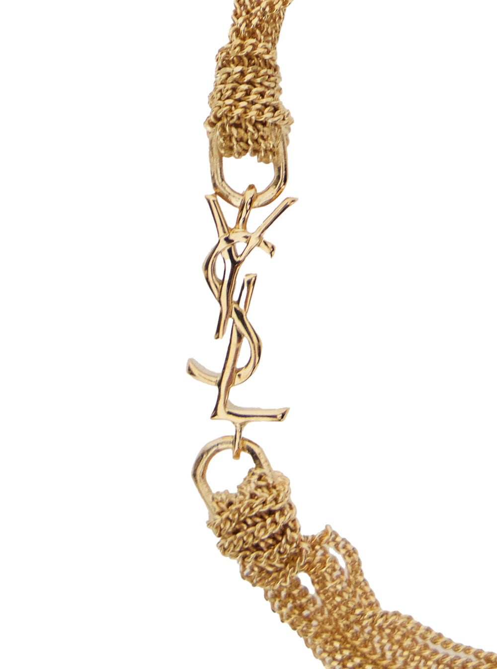 Saint Laurent Women Metallic Bracelet With Cassandre Charm And Adjustable Lobster Closure In Brass W - 2