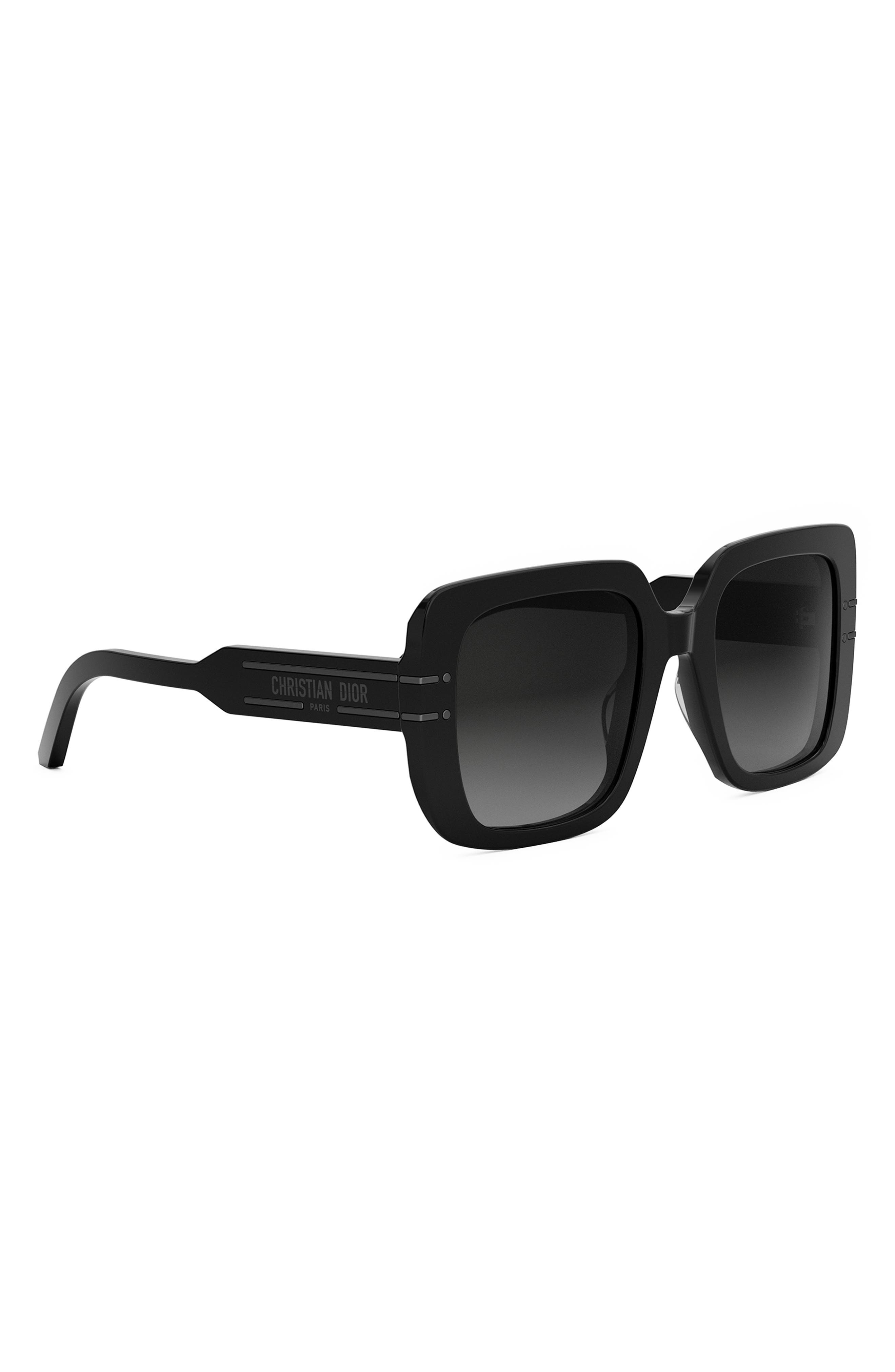 'DiorSignature S11I Gradient Square Sunglasses in Shiny Black /Gradient Smoke at Nordstrom - 3