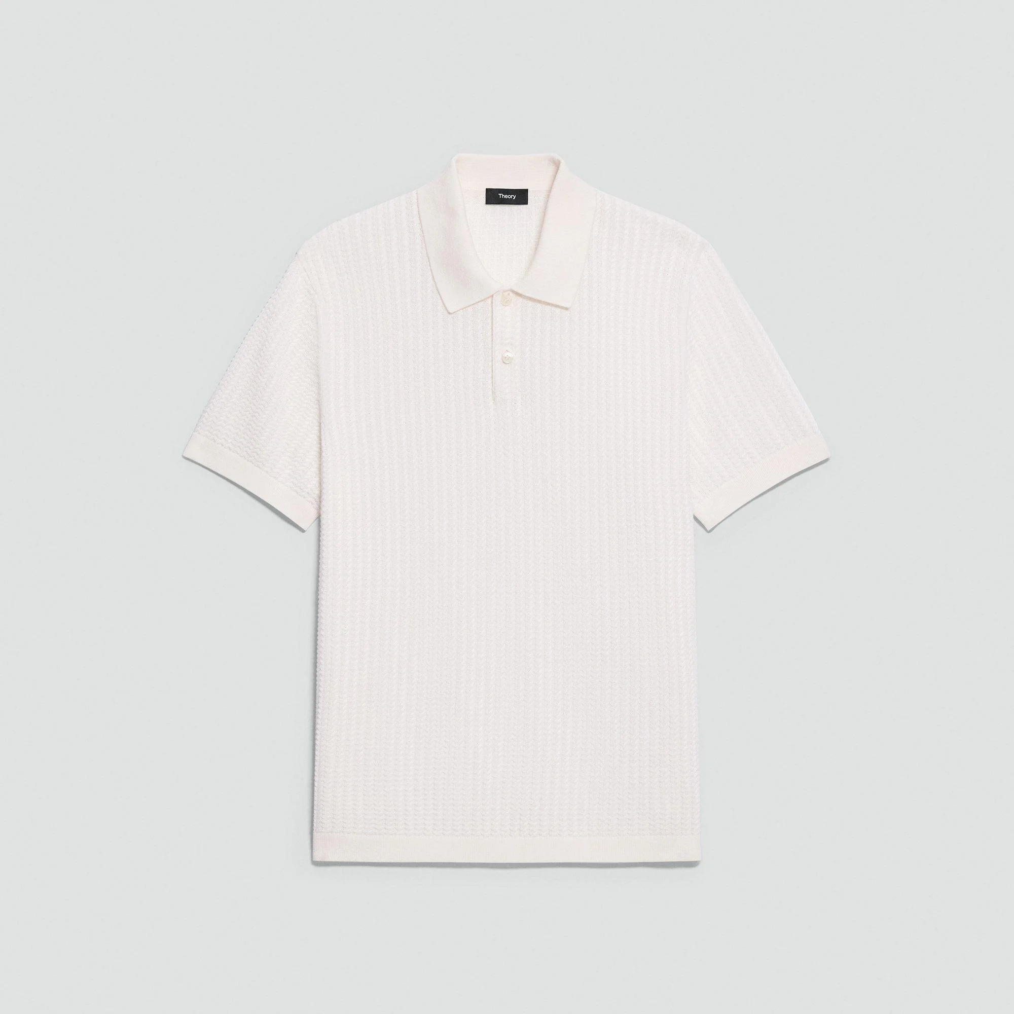Cable-Knit Polo Shirt in Cotton - 1