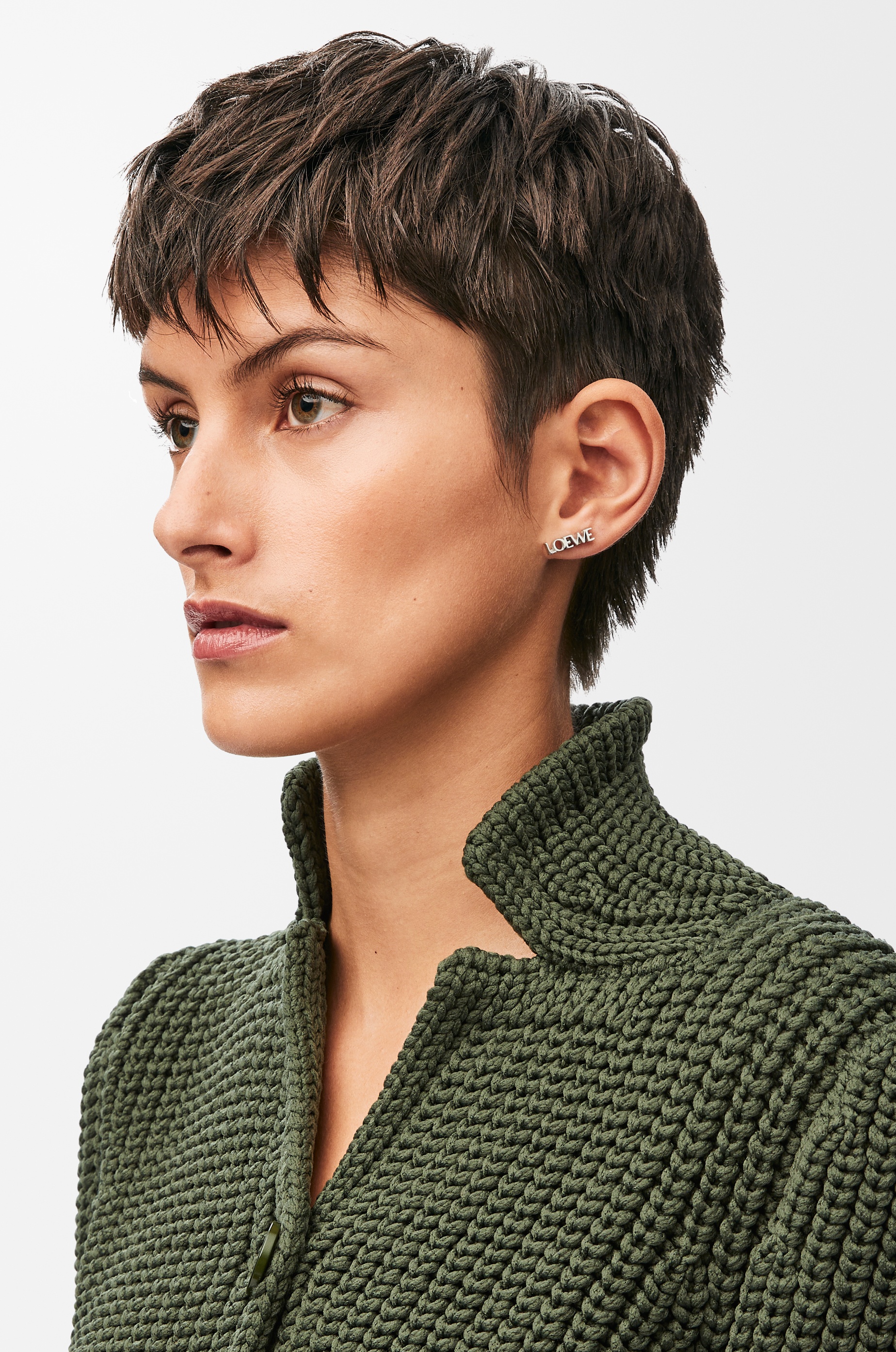 LOEWE Graphic single earring in sterling silver - 2