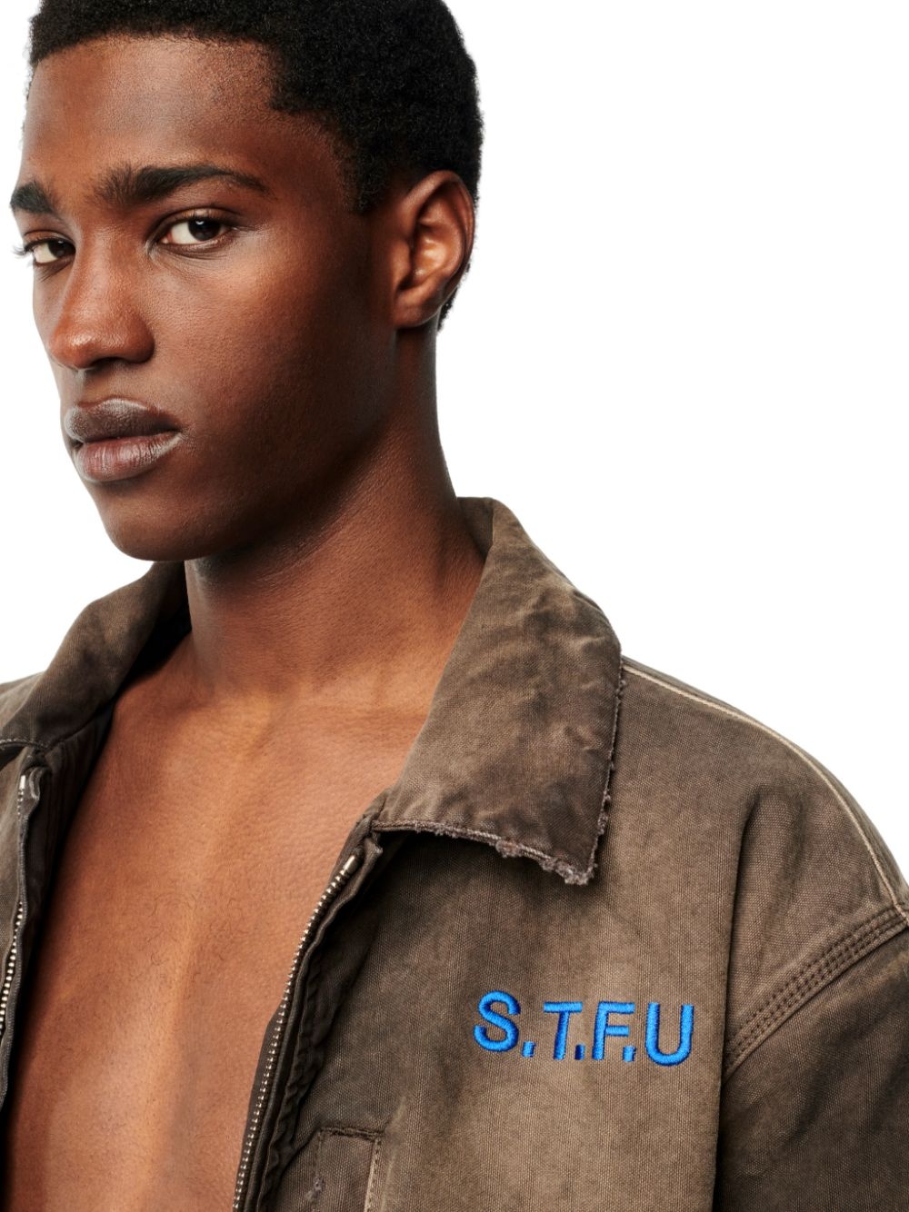 Stfu Distressed Canvas Jacket - 5
