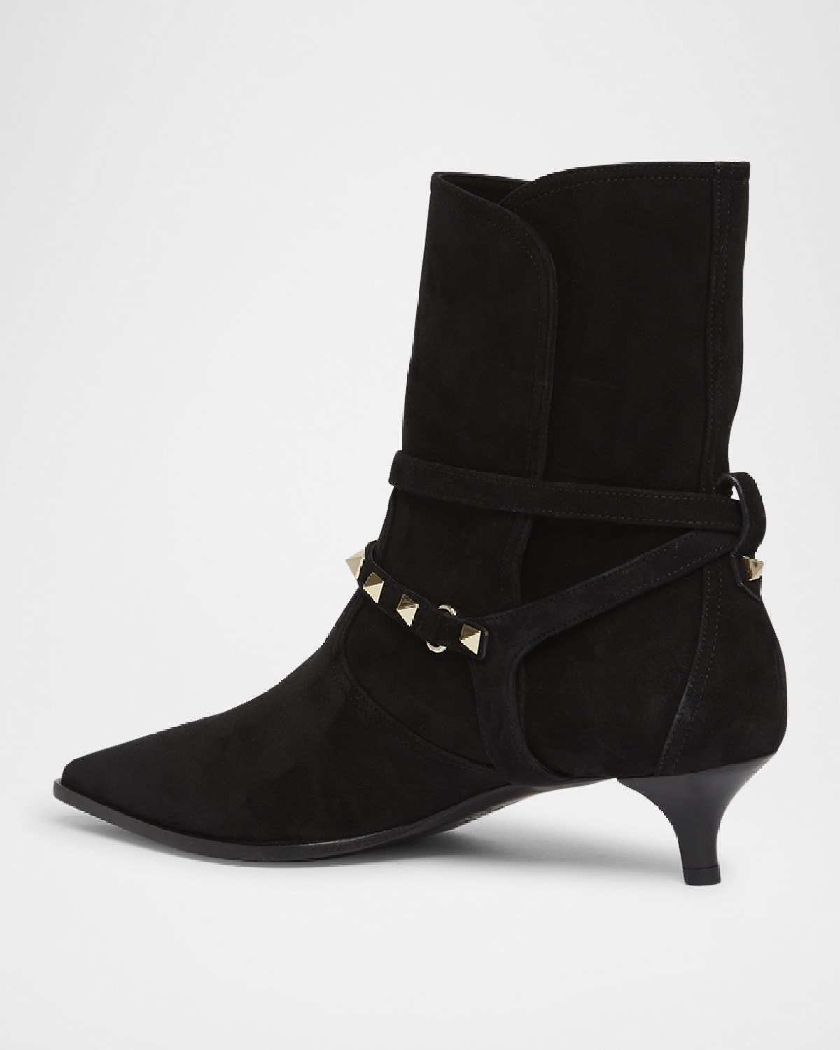 Rockstud Harness Suede Ankle Booties - 4