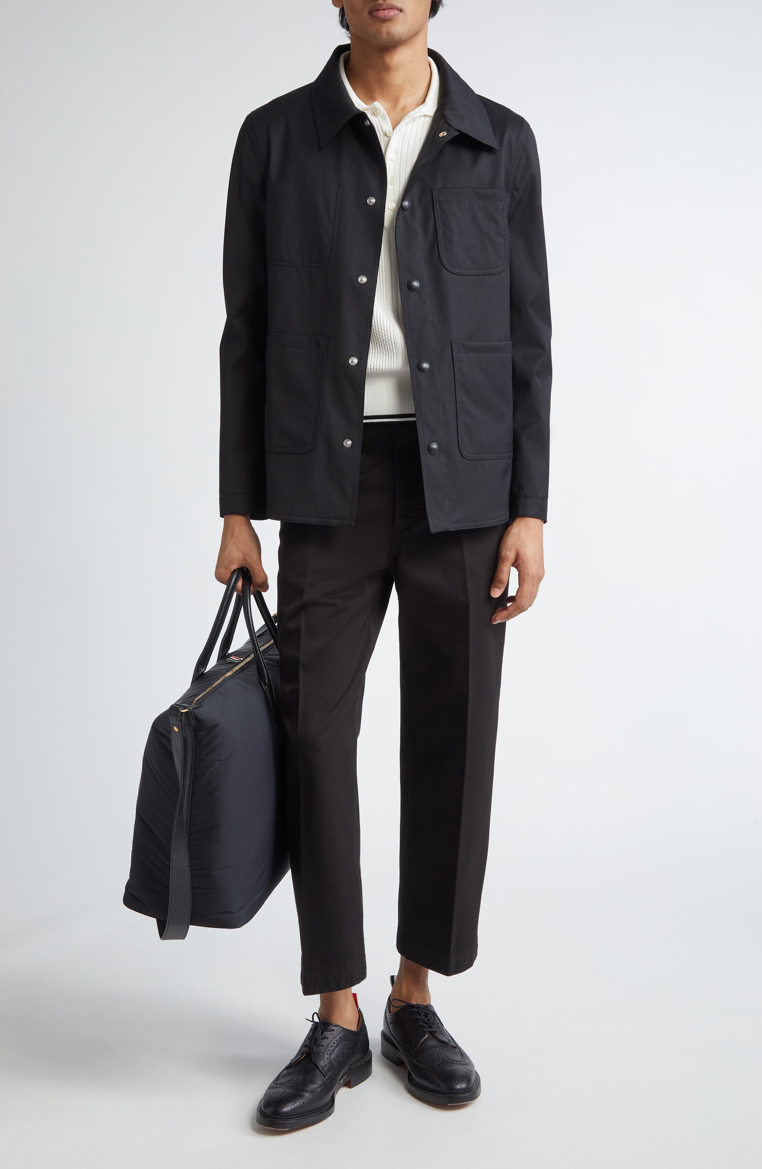 Thom Browne Virgin Wool Utility Jacket in Black at Nordstrom - 2