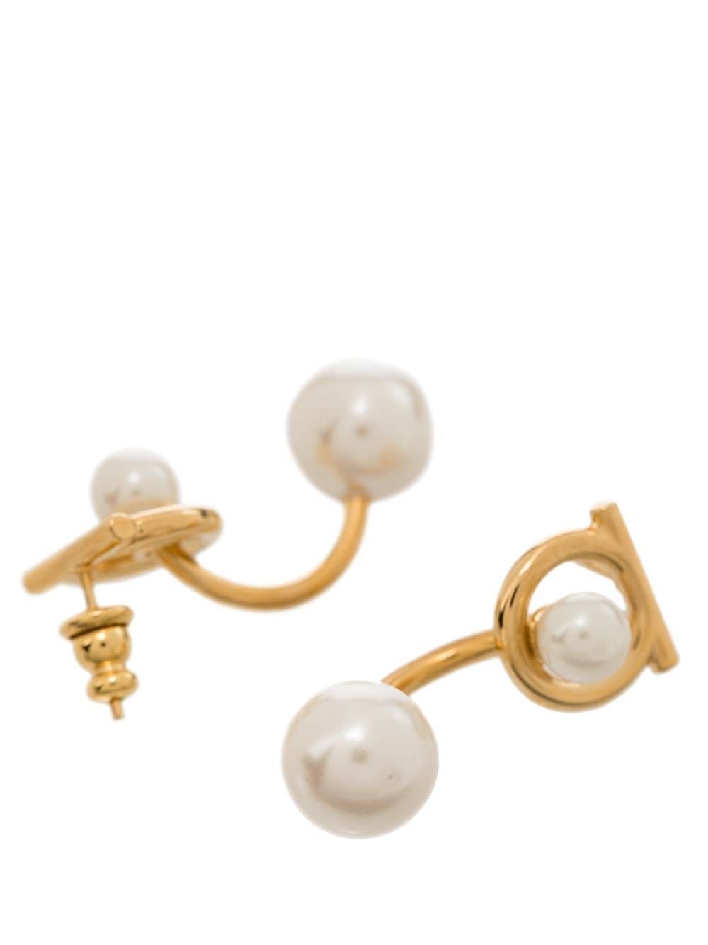 Gancini glass-pearl earrings - 3