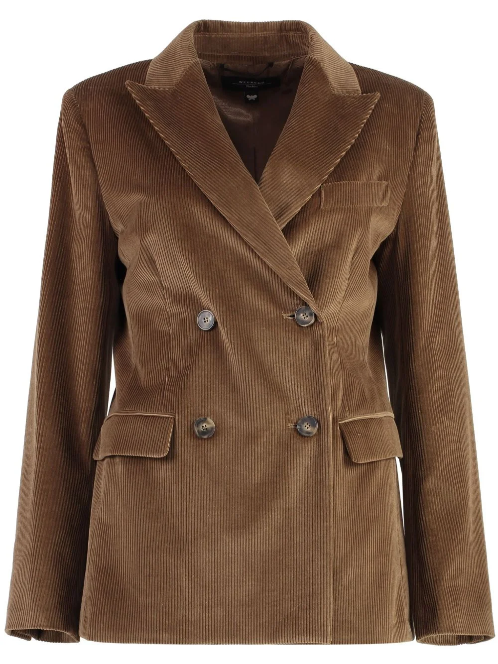 double-breasted corduroy blazer - 1