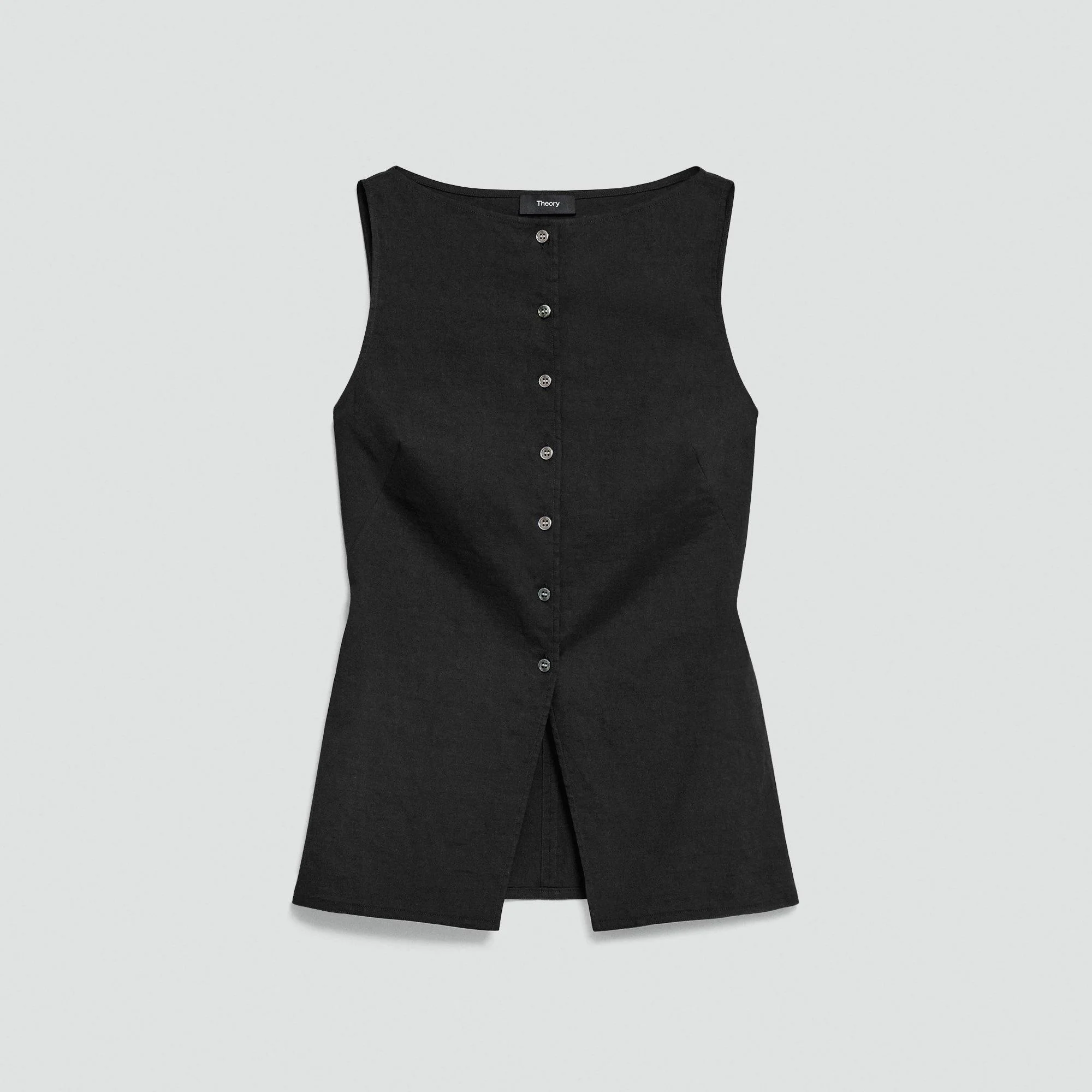 Boatneck Cutaway Top in Good Linen - 1