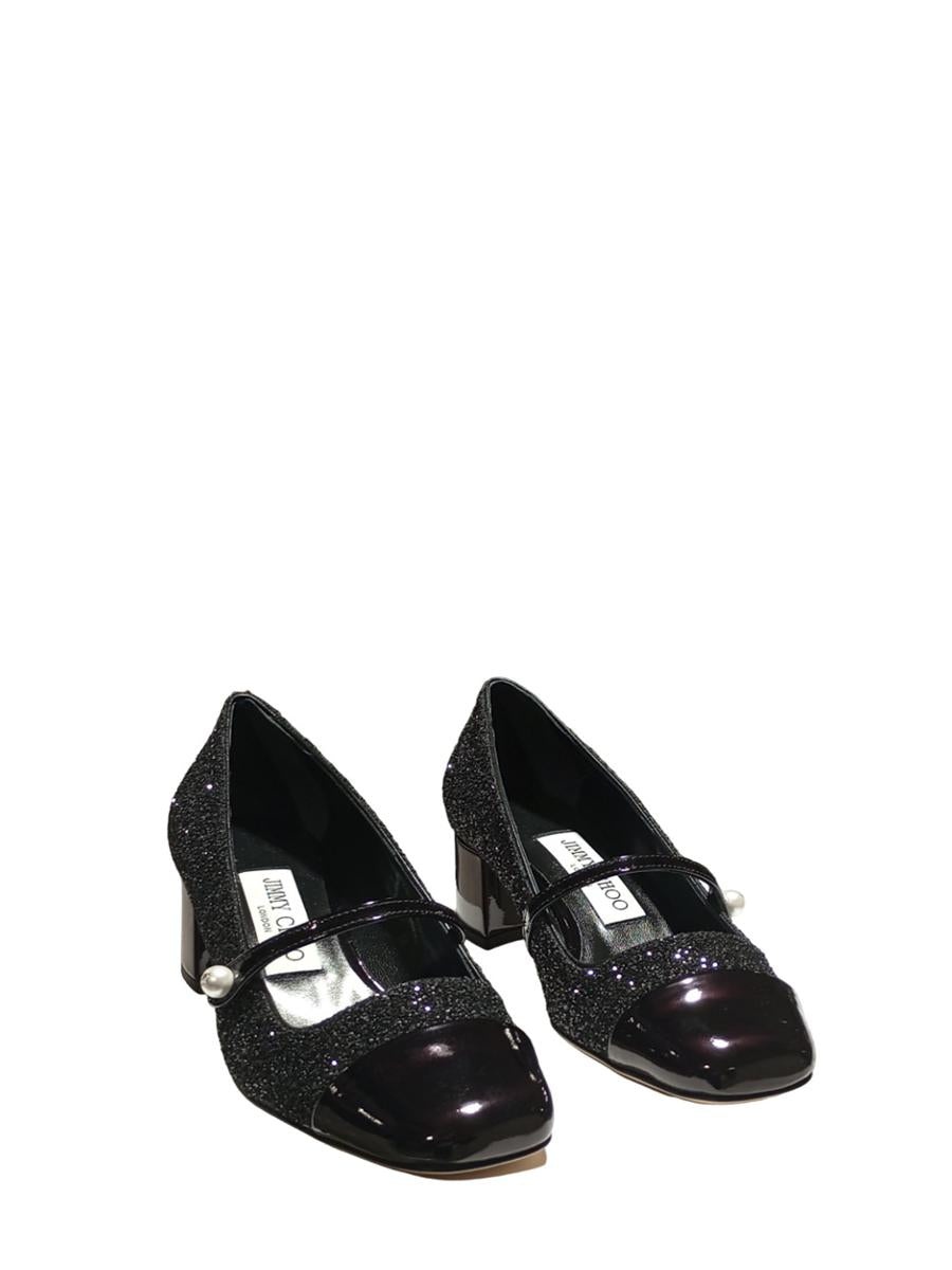 Jimmy Choo JIMMY CHOO PUMPS IN PATENT LEATHER AND LARGE BLACK GLITTER - 2