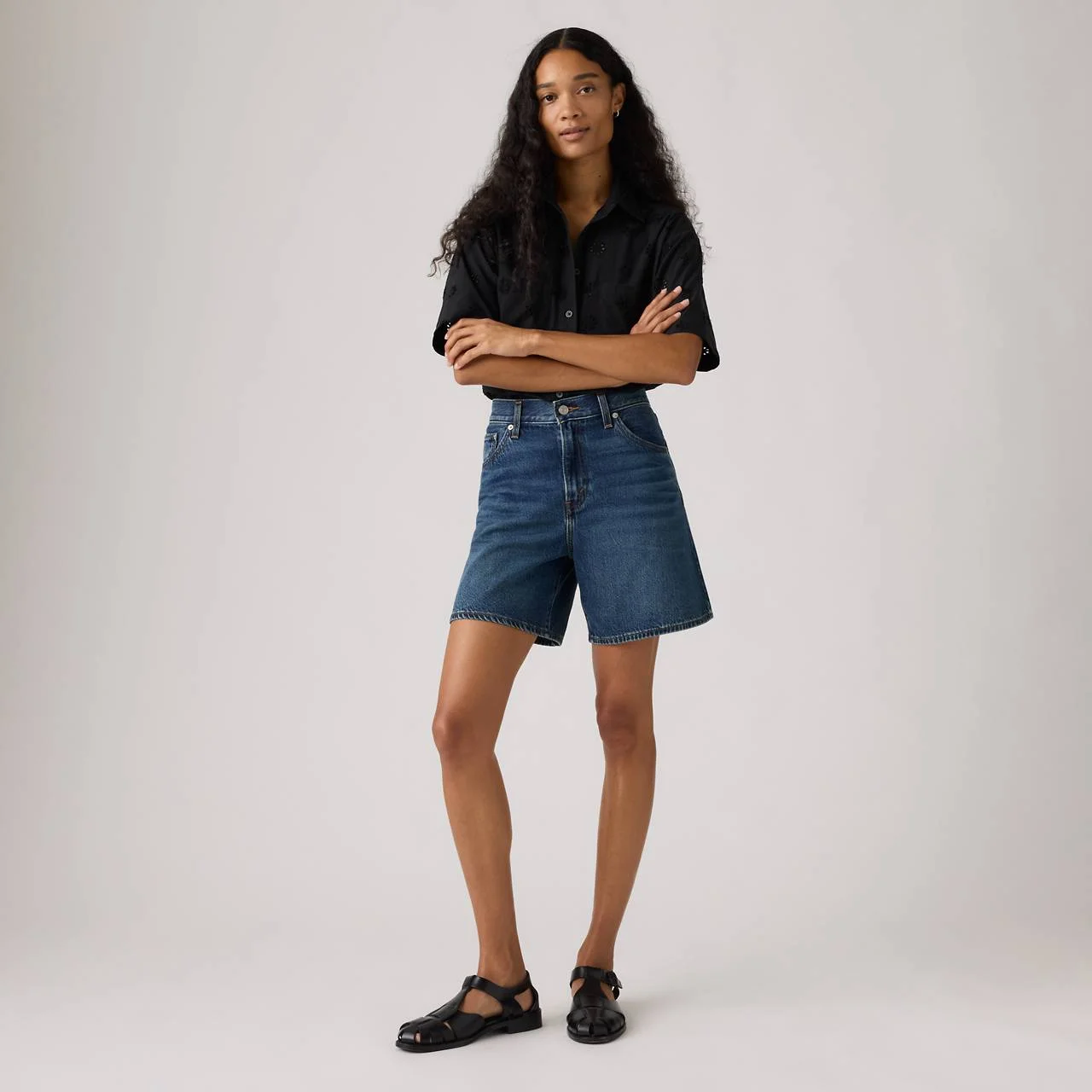 HIGH RISE BAGGY LIGHTWEIGHT WOMEN'S SHORTS - 1