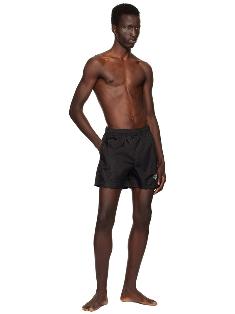 Givenchy Black Embroidered-Logo Swim Shorts outlook