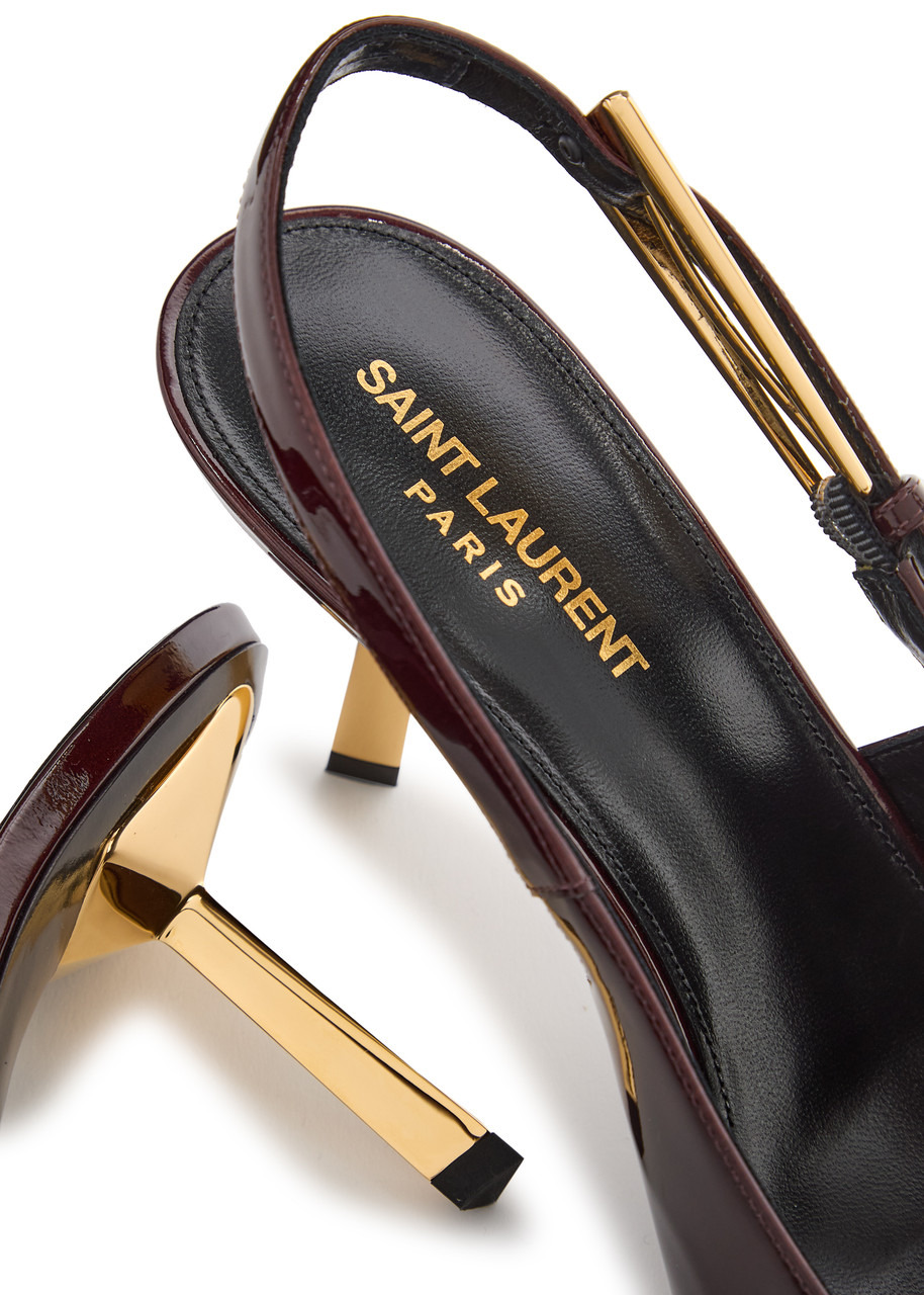 Saint Laurent Lee 75 Patent Leather Slingback Pumps - 4