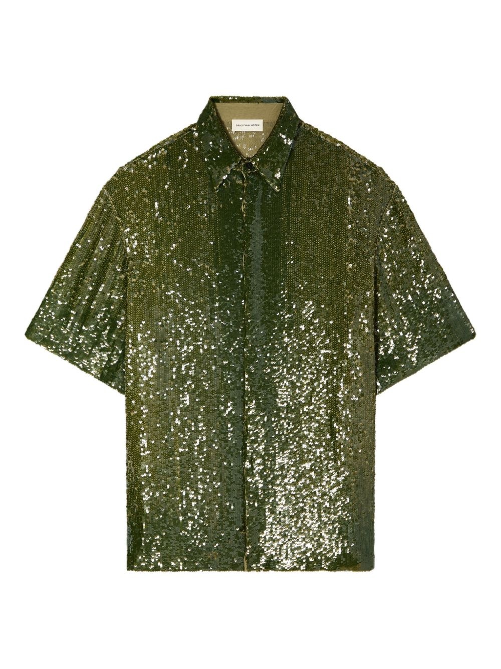 sequin-embellished short-sleeve shirt - 1