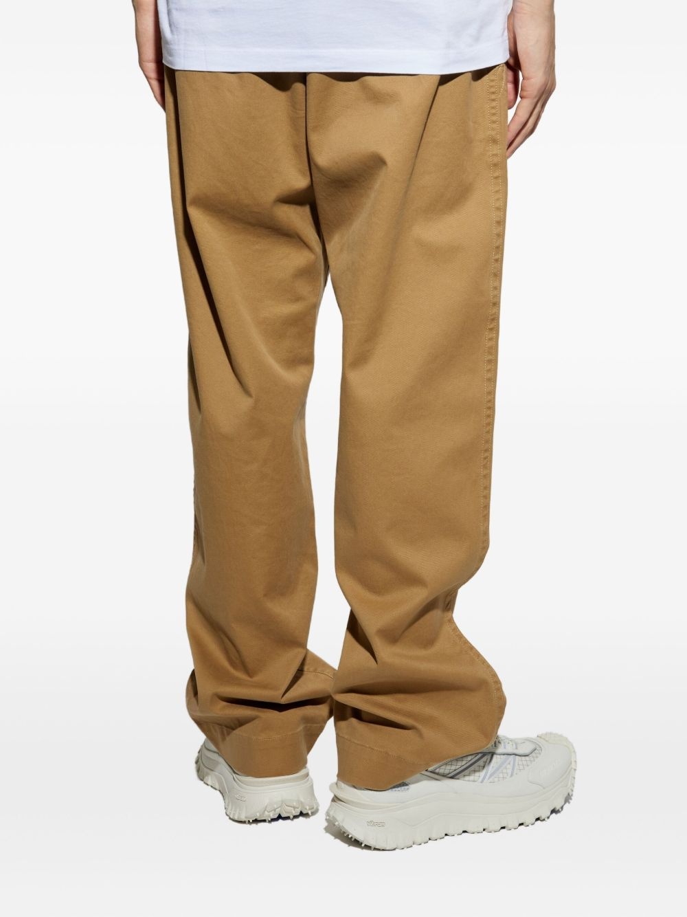cotton-blend straight-leg trousers - 4