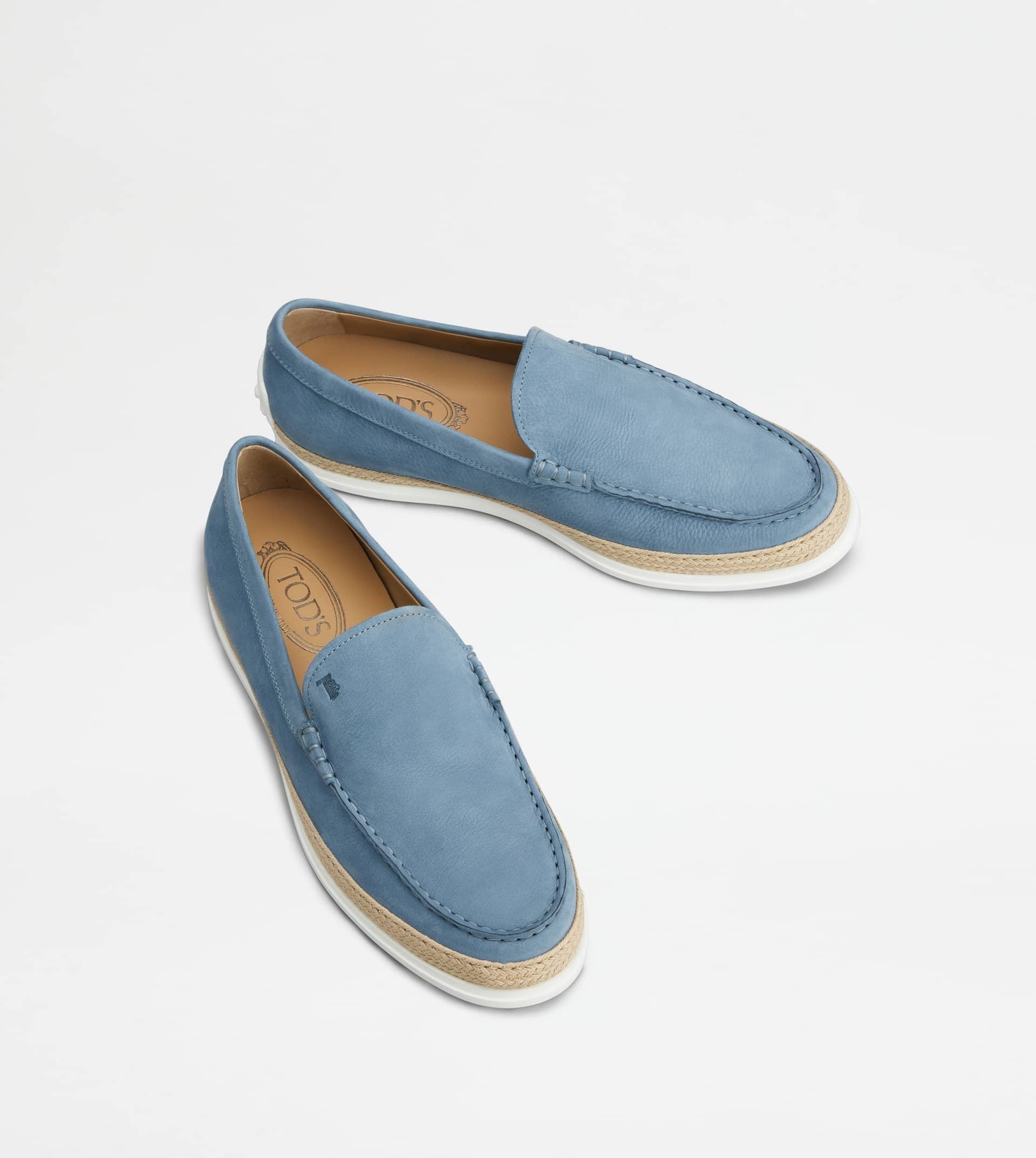 SLIP-ONS IN NUBUCK - LIGHT BLUE - 2