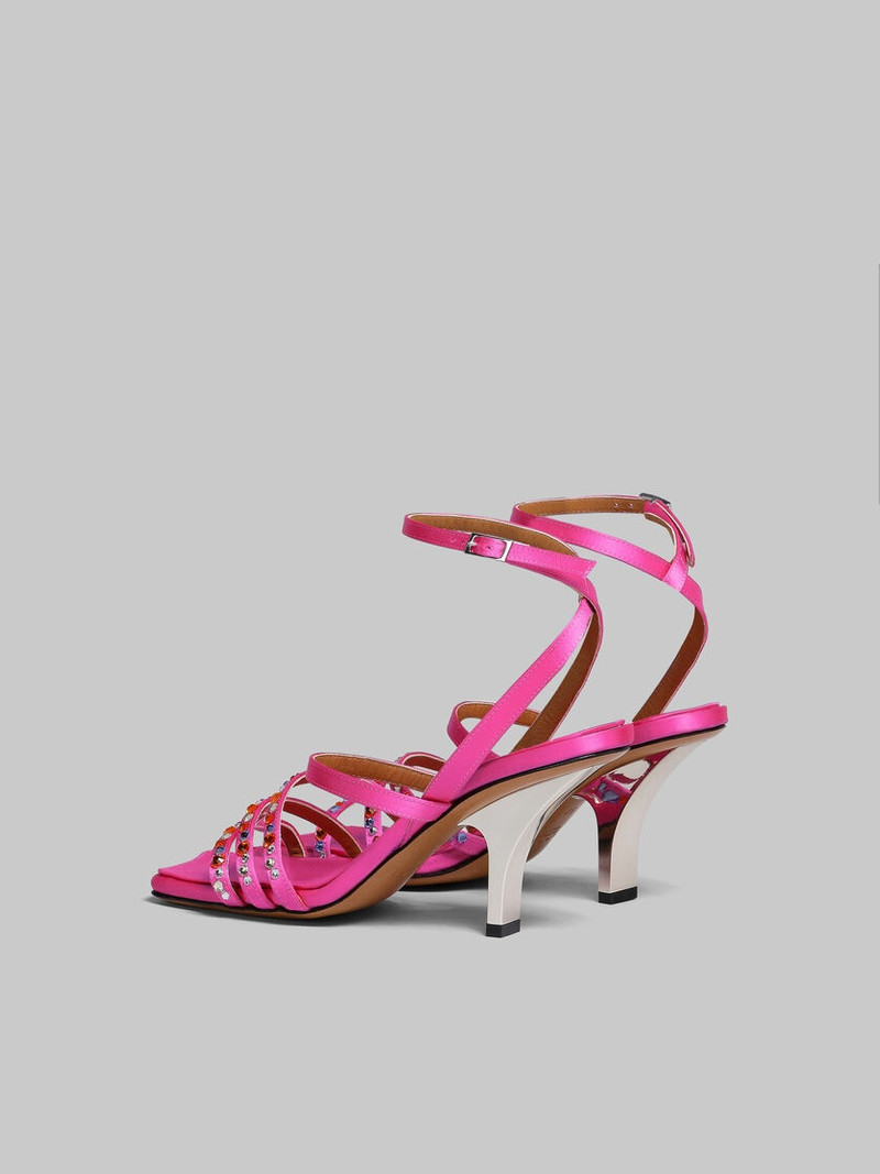 Marni FUCHSIA SATIN STRAPPY SANDAL outlook