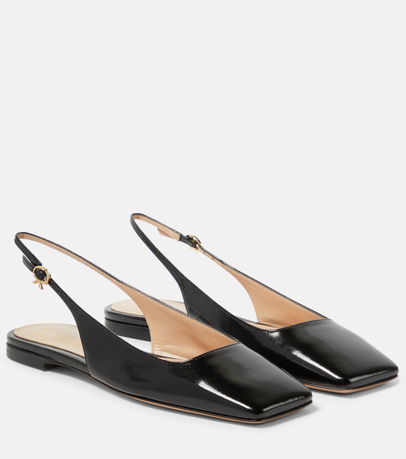 square-toe slingback ballerina shoes - 1