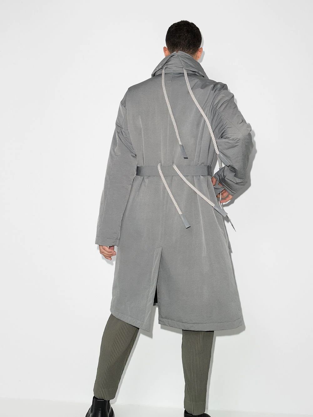 pocket-detail trench coat - 3