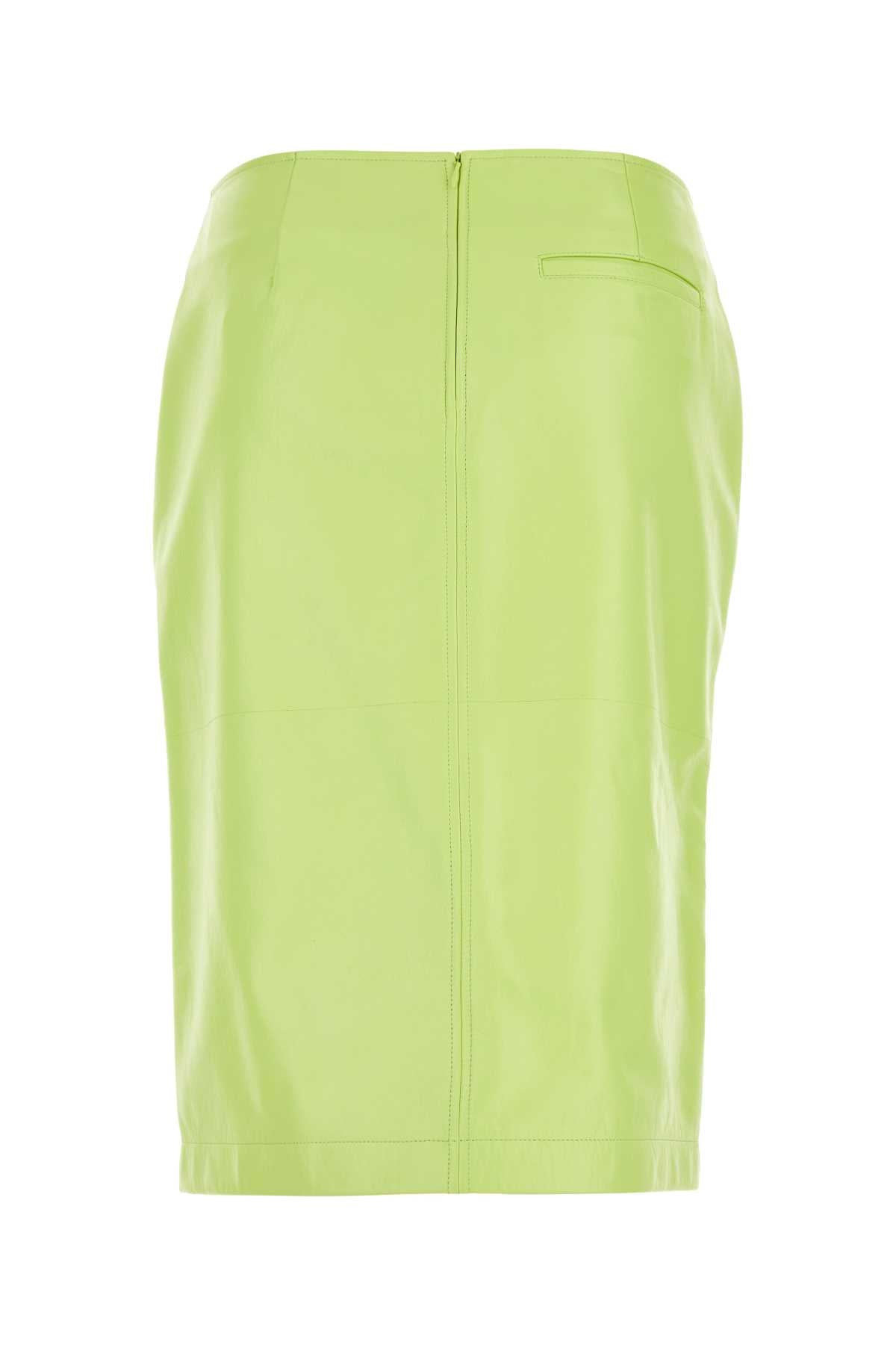 Bottega Veneta Women Fluo Yellow Shearling Skirt - 2