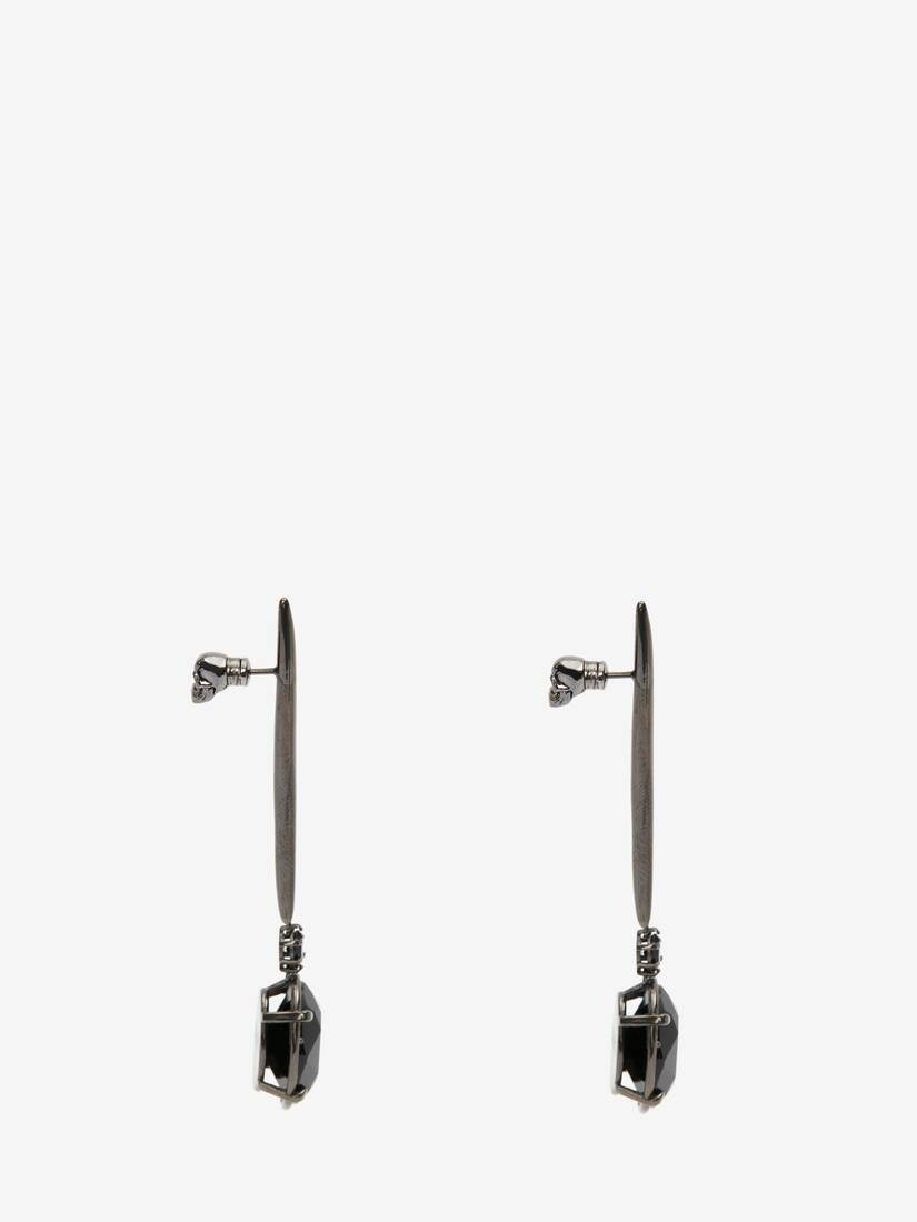 Drop Stick Earrings in Black - 2