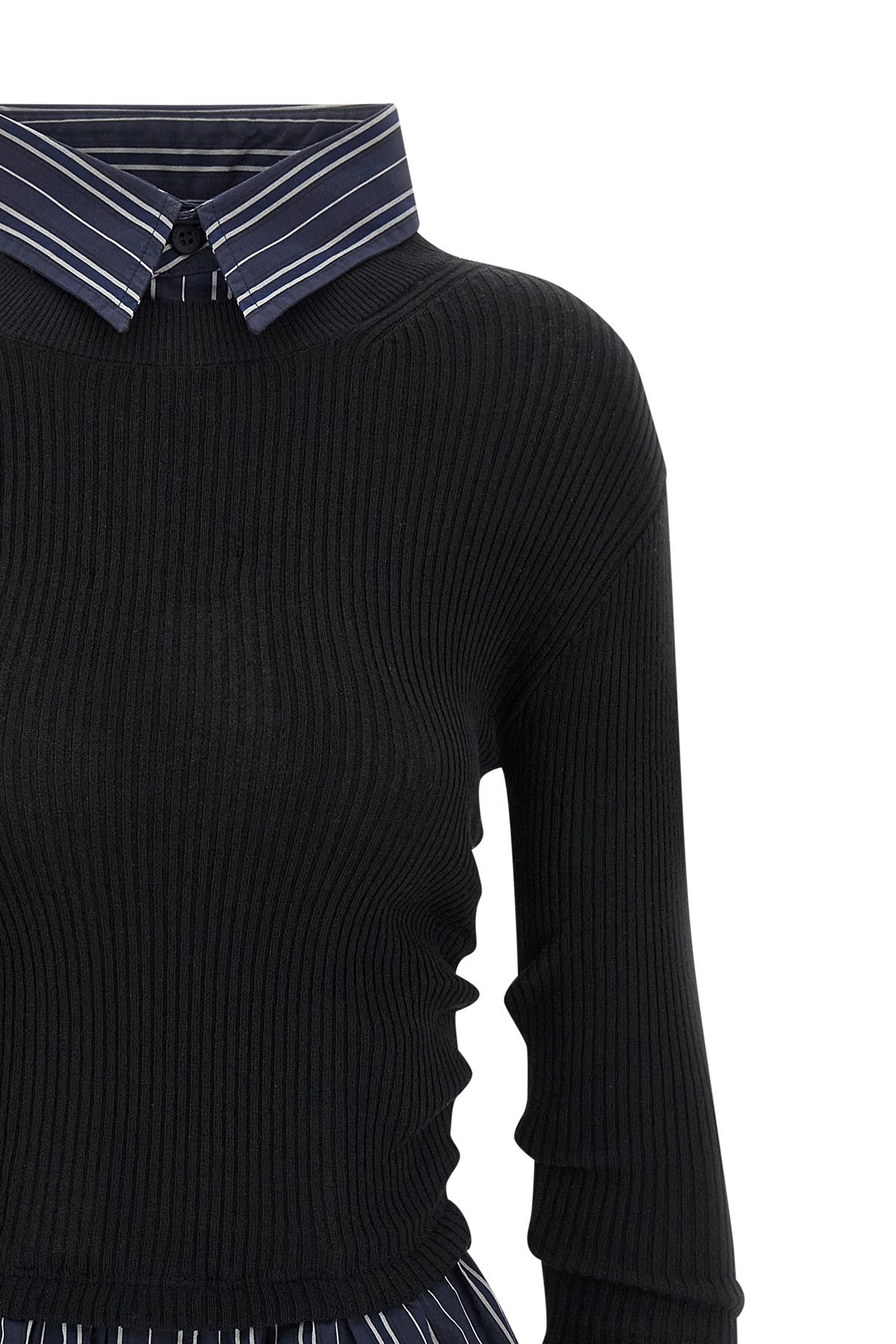 Trompe l'œil shirt sweater - 4