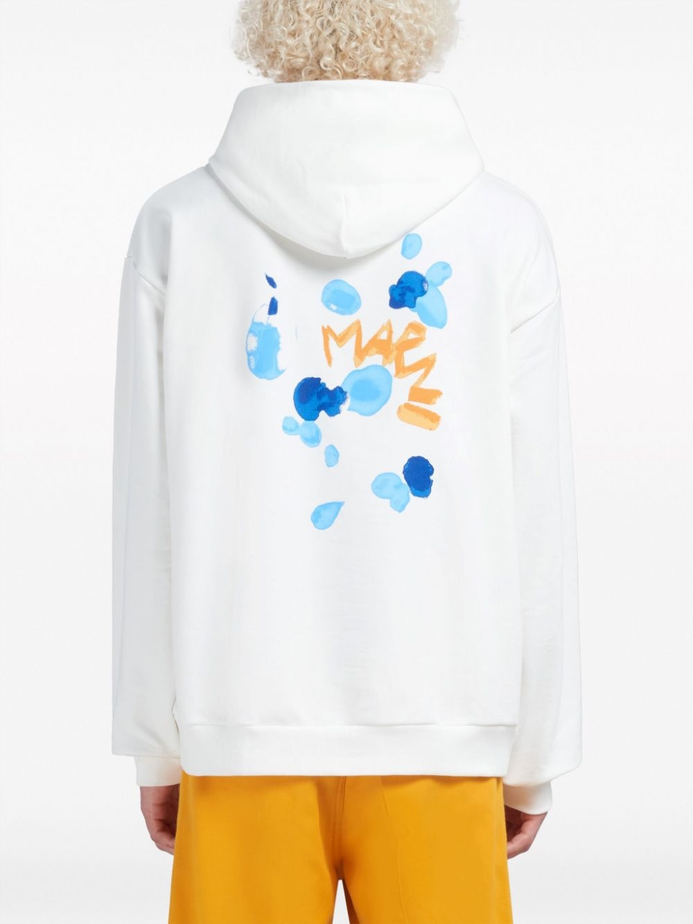 logo-print cotton hoodie - 4