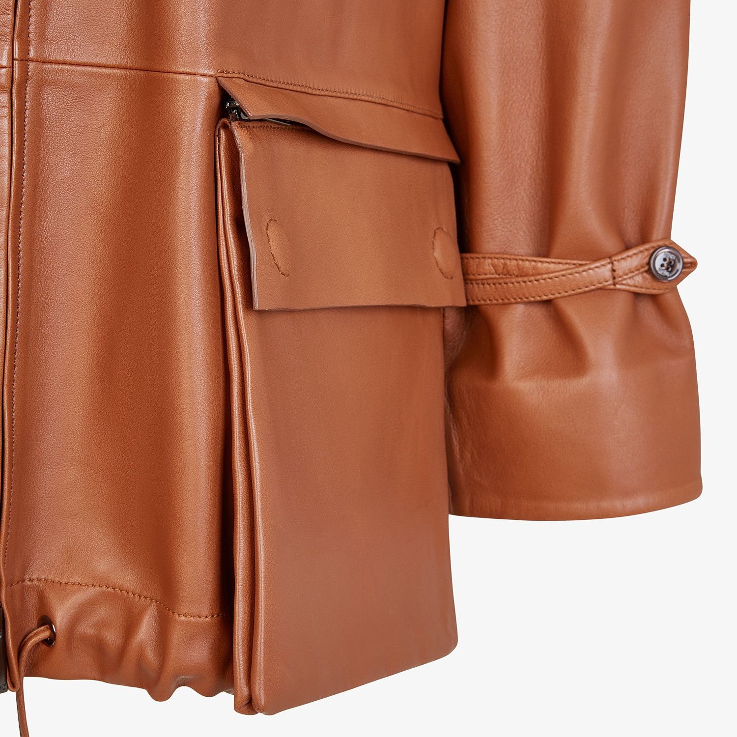 Brown leather jacket - 3