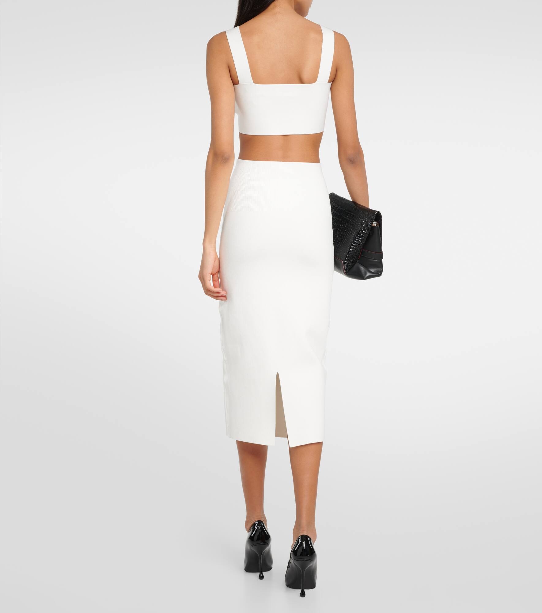 Ribbed-knit high-rise midi skirt - 3