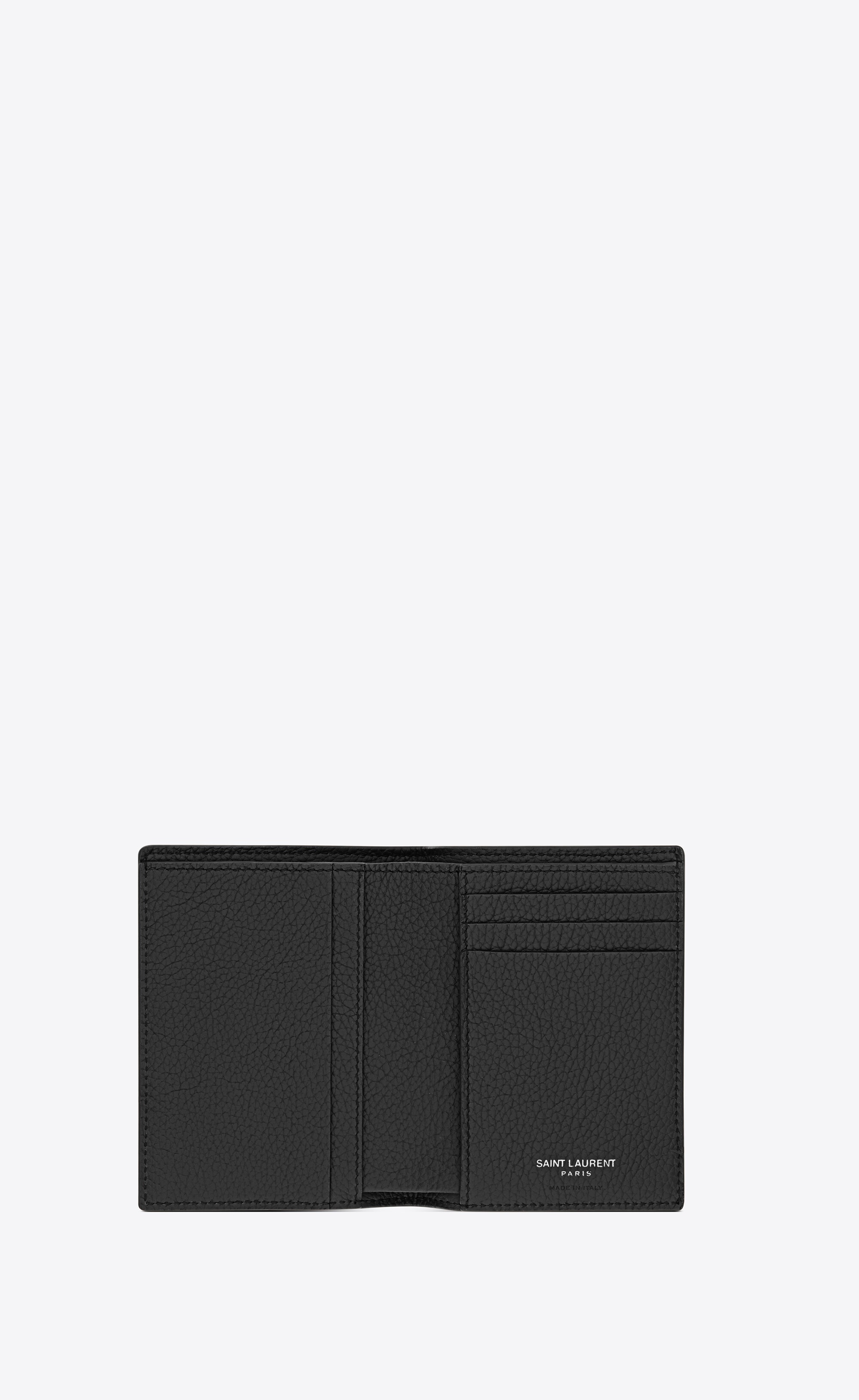 cassandre shadow saint laurent credit card wallet in grained leather - 4