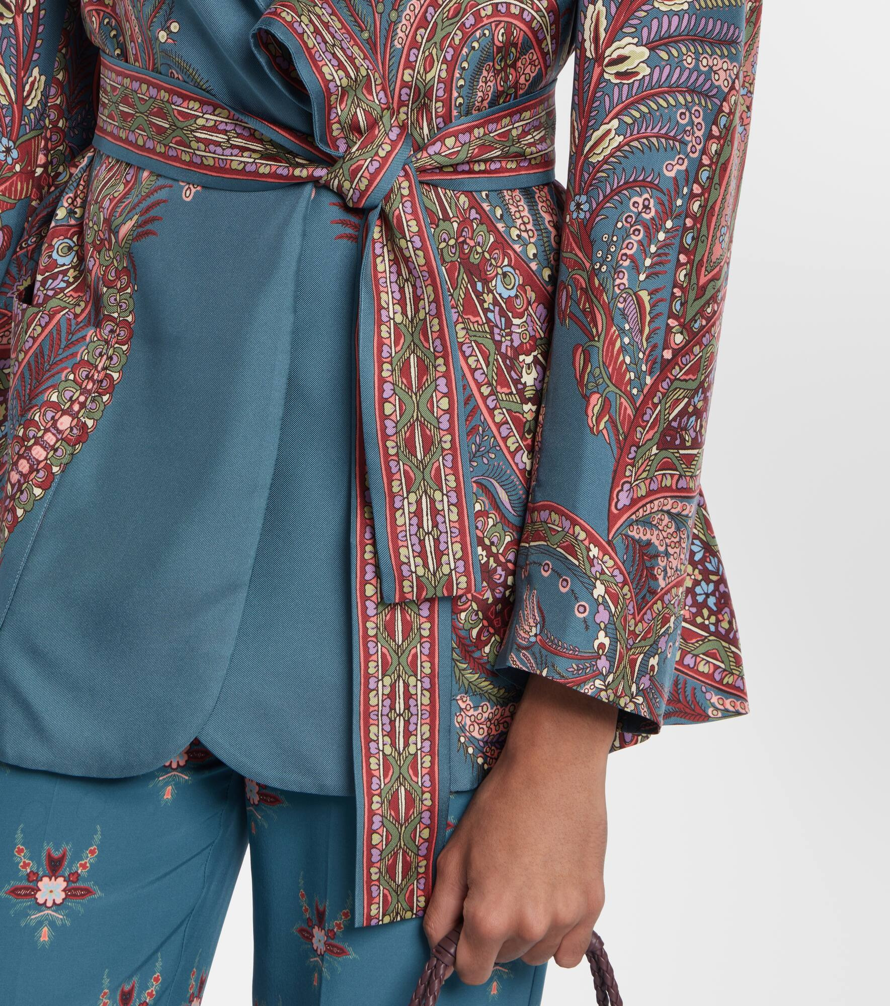 Floral printed silk blazer - 5