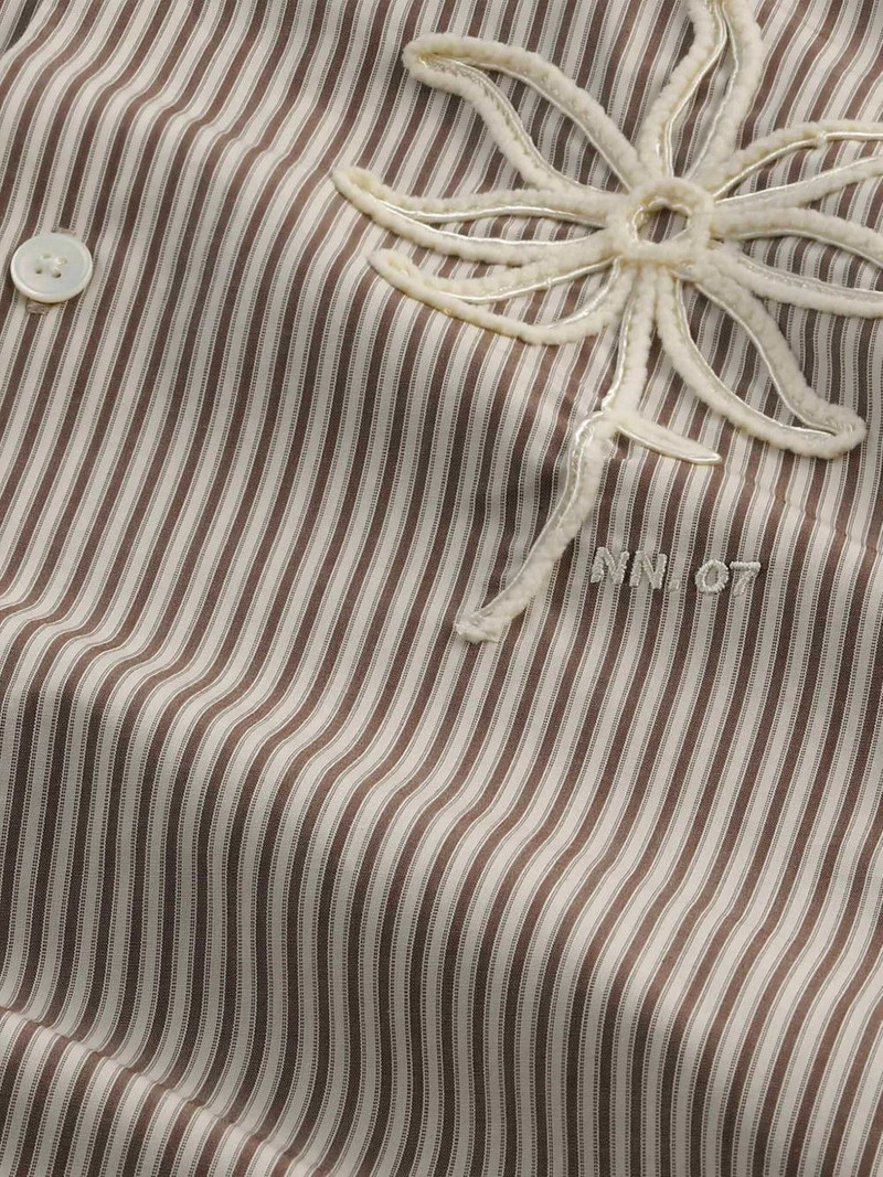NN07 embroidered-flower striped shirt outlook