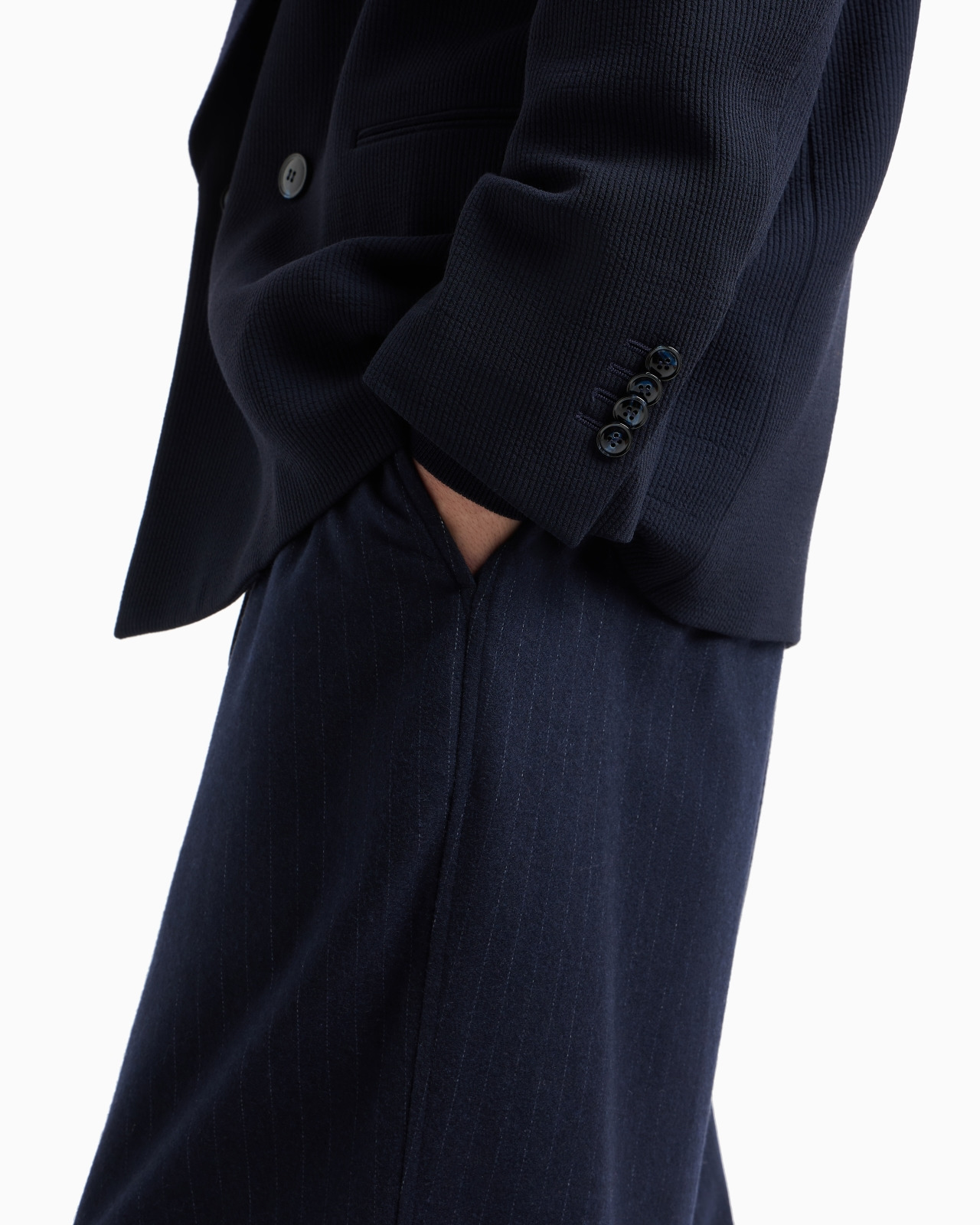 WOOL AND CASHMERE CLOTH FLAT-FRONT TROUSERS - 5