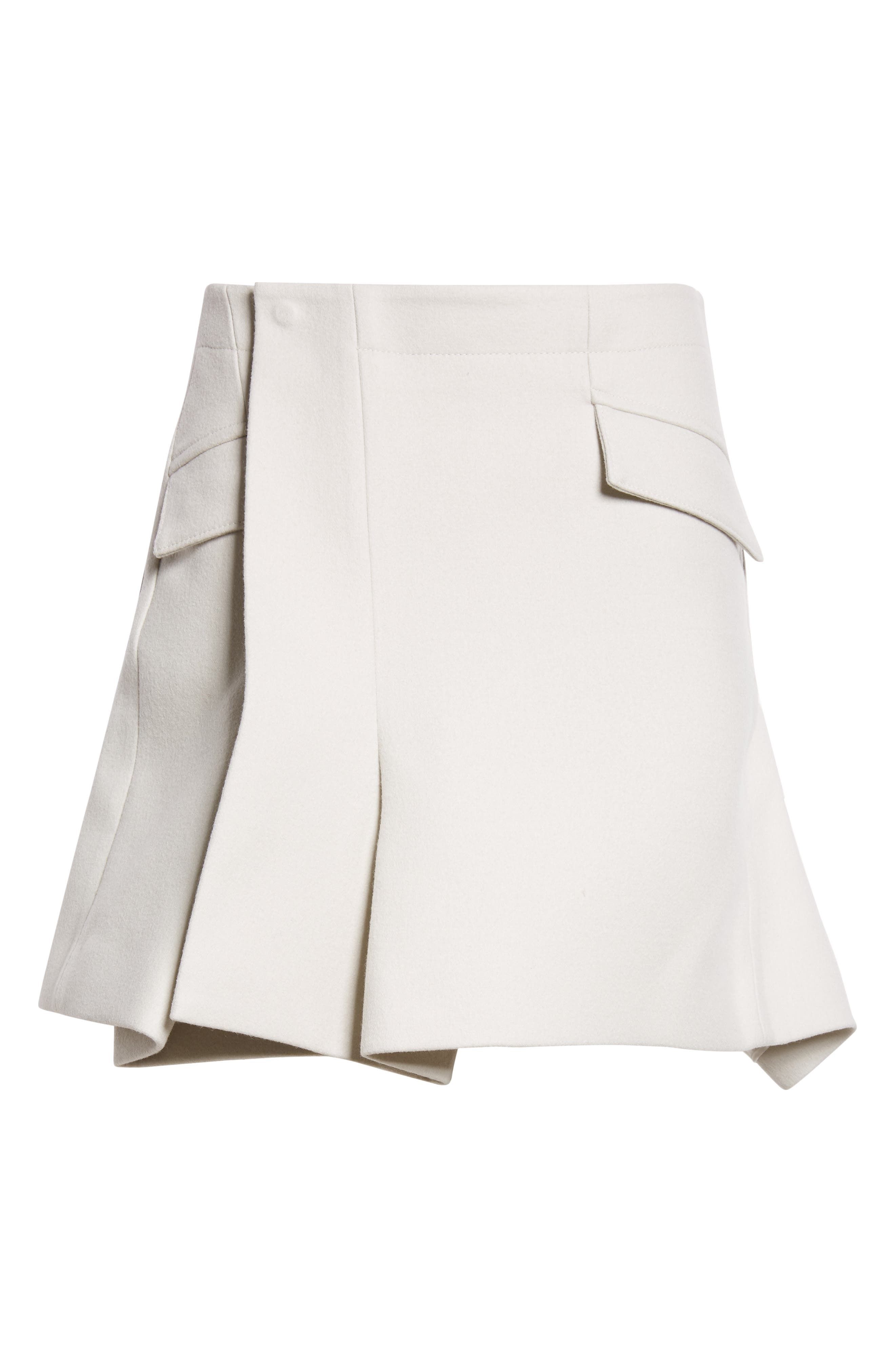 Sacai Flap Pocket Wool Melton Skirt in Ecru at Nordstrom - 1