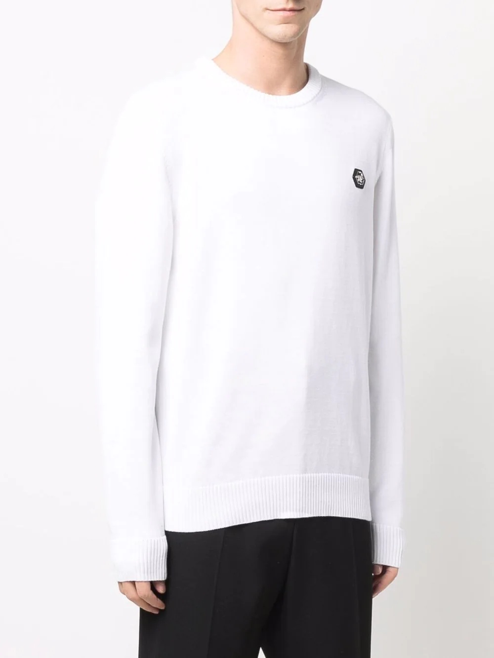 logo embroidered long-sleeve top - 3