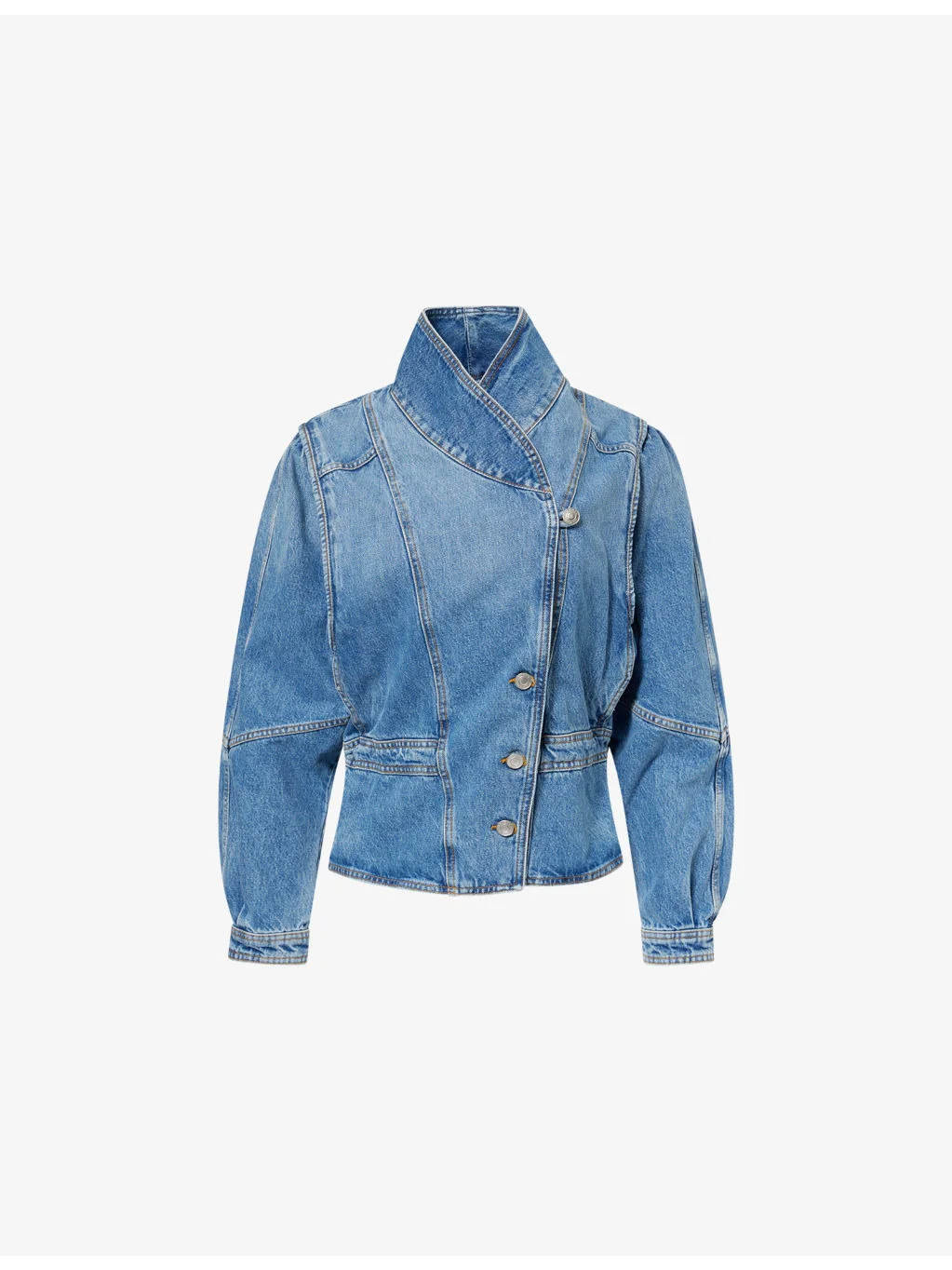 Dolie High-Neck Denim Jacket - 1