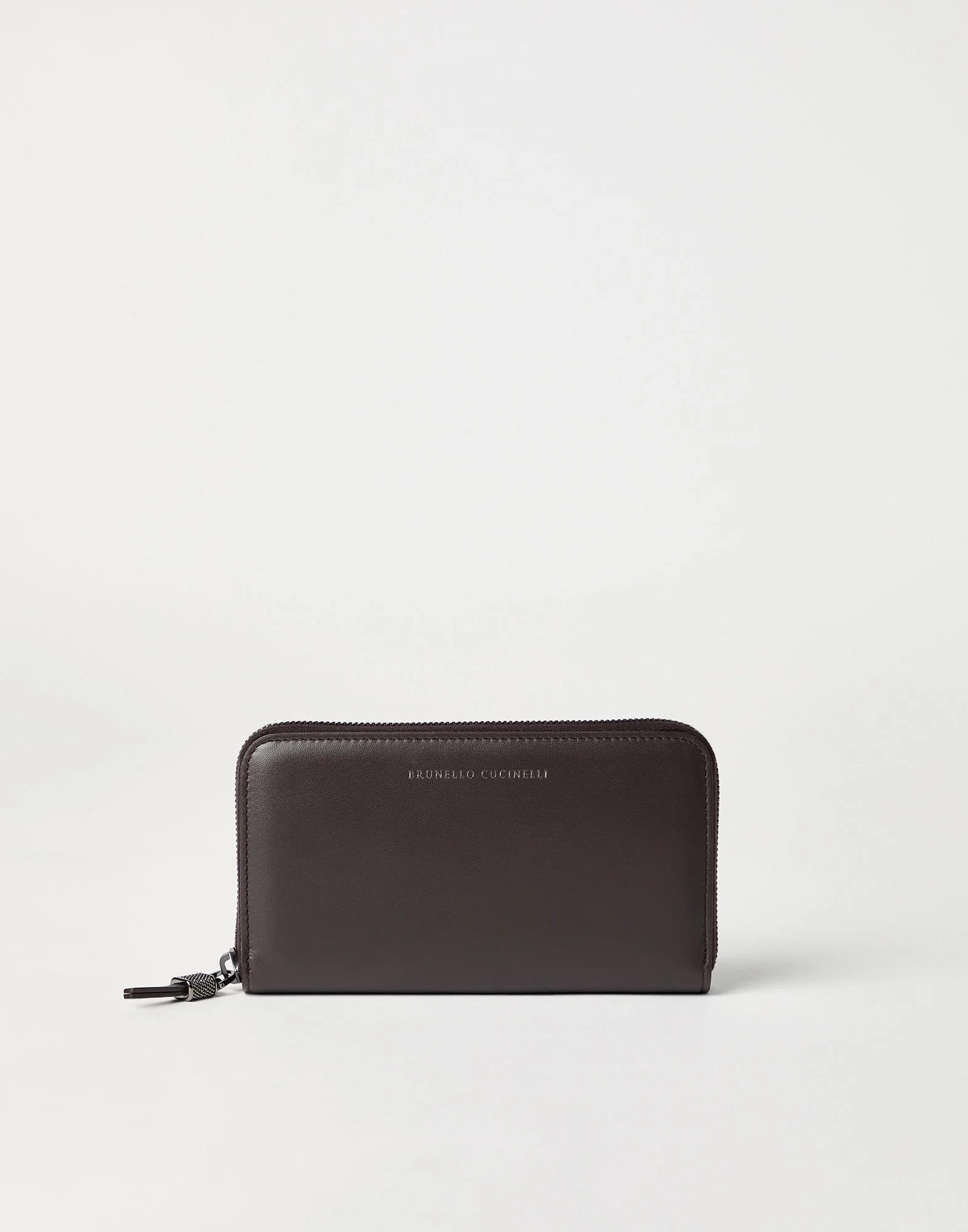 Calfskin wallet with shiny zipper pull - 1