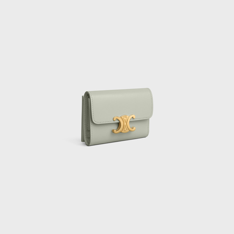 CELINE COMPACT WALLET WITH COIN TRIOMPHE in Shiny calfskin outlook