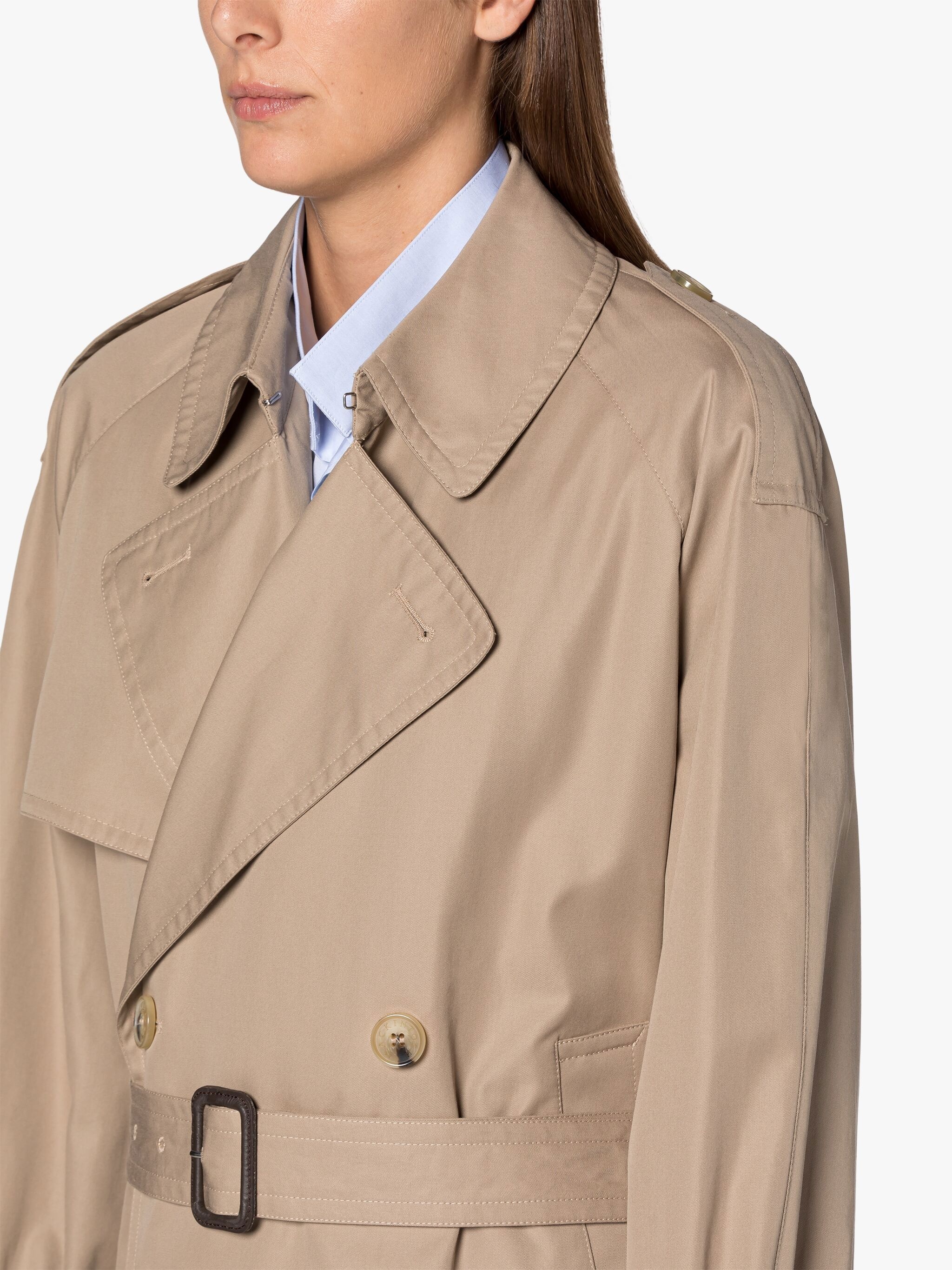 JAMIE-U SAND COTTON OVERSIZED TRENCH COAT - 3