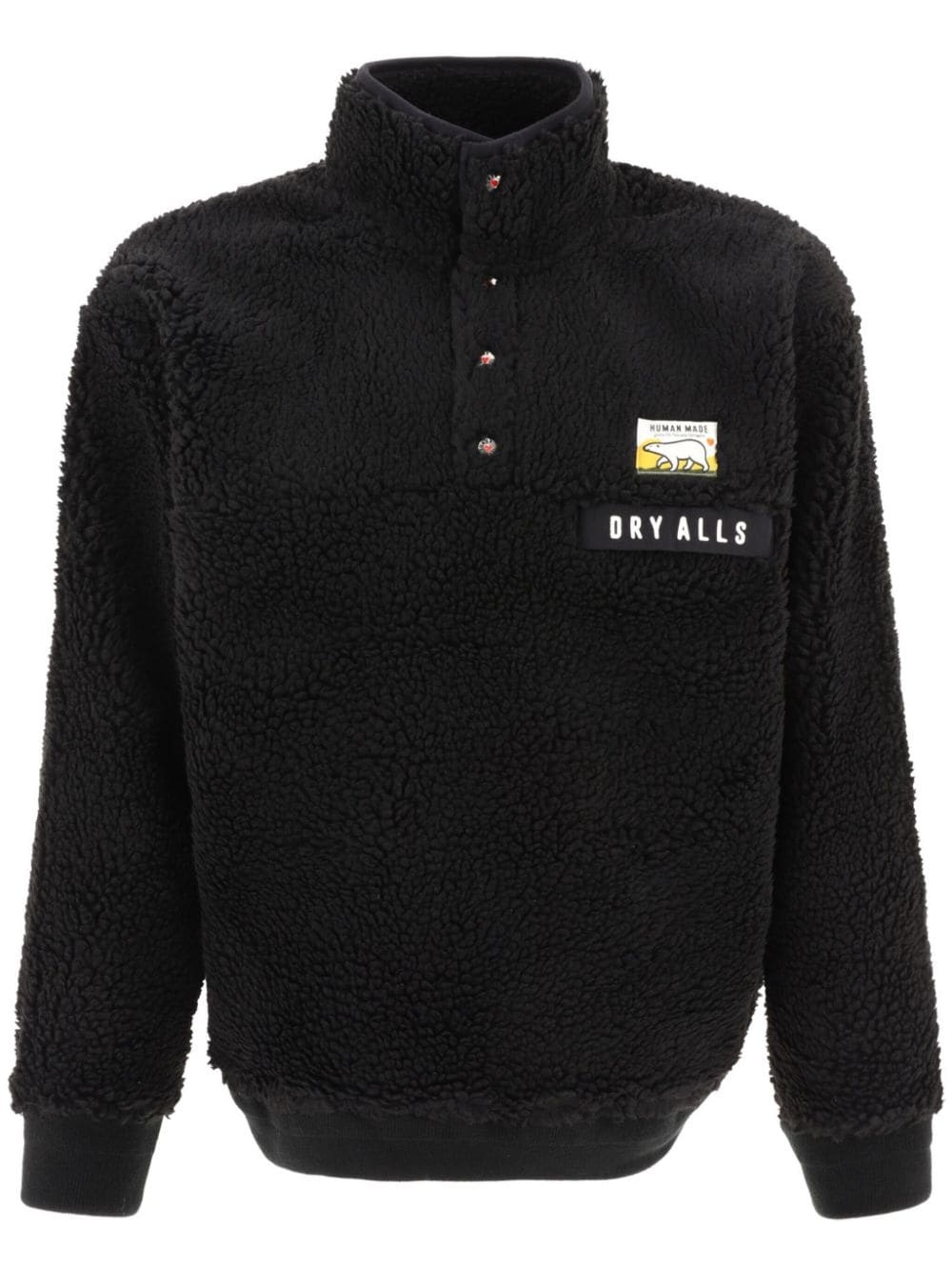 embroidered-logo high neck jacket - 1