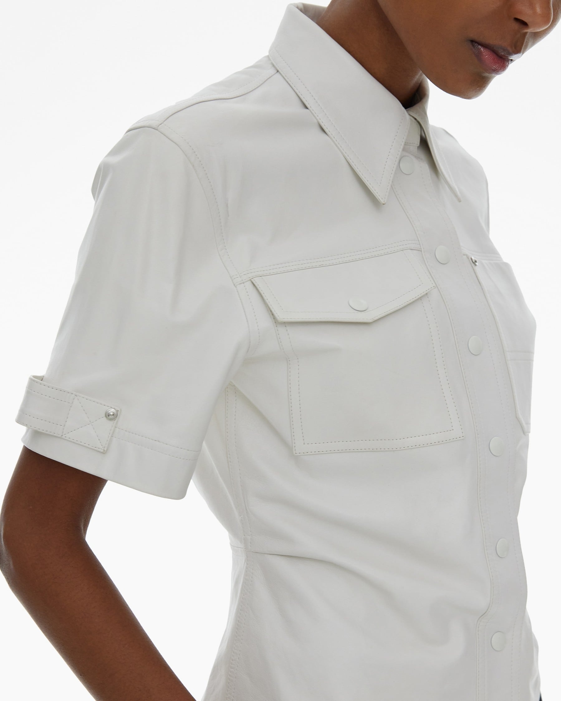 LEATHER UTILITY SHORT-SLEEVE SHIRT - 6