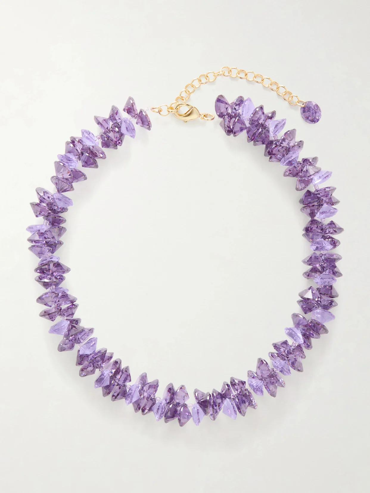 The Cubic Cluster Gold-tone Cubic Zirconia And Crystal Necklace - 1