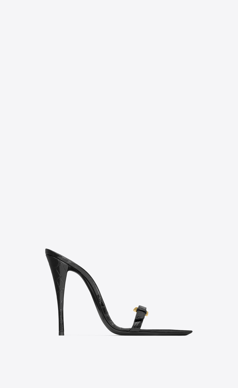 lee mules in crocodile-embossed leather 1