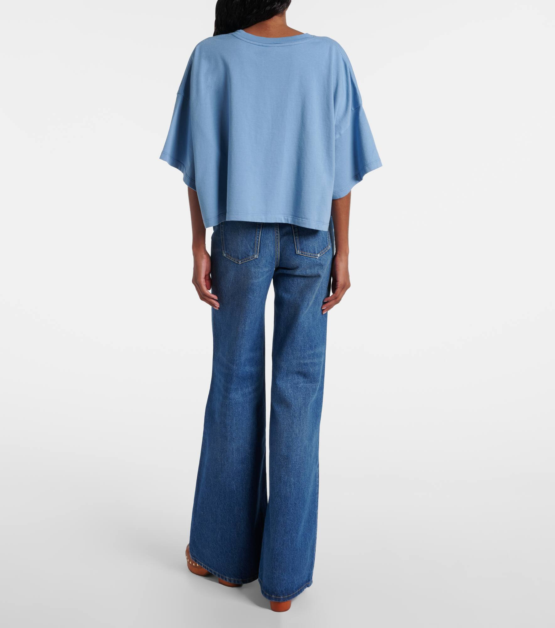 Cropped logo cotton jersey T-shirt - 3