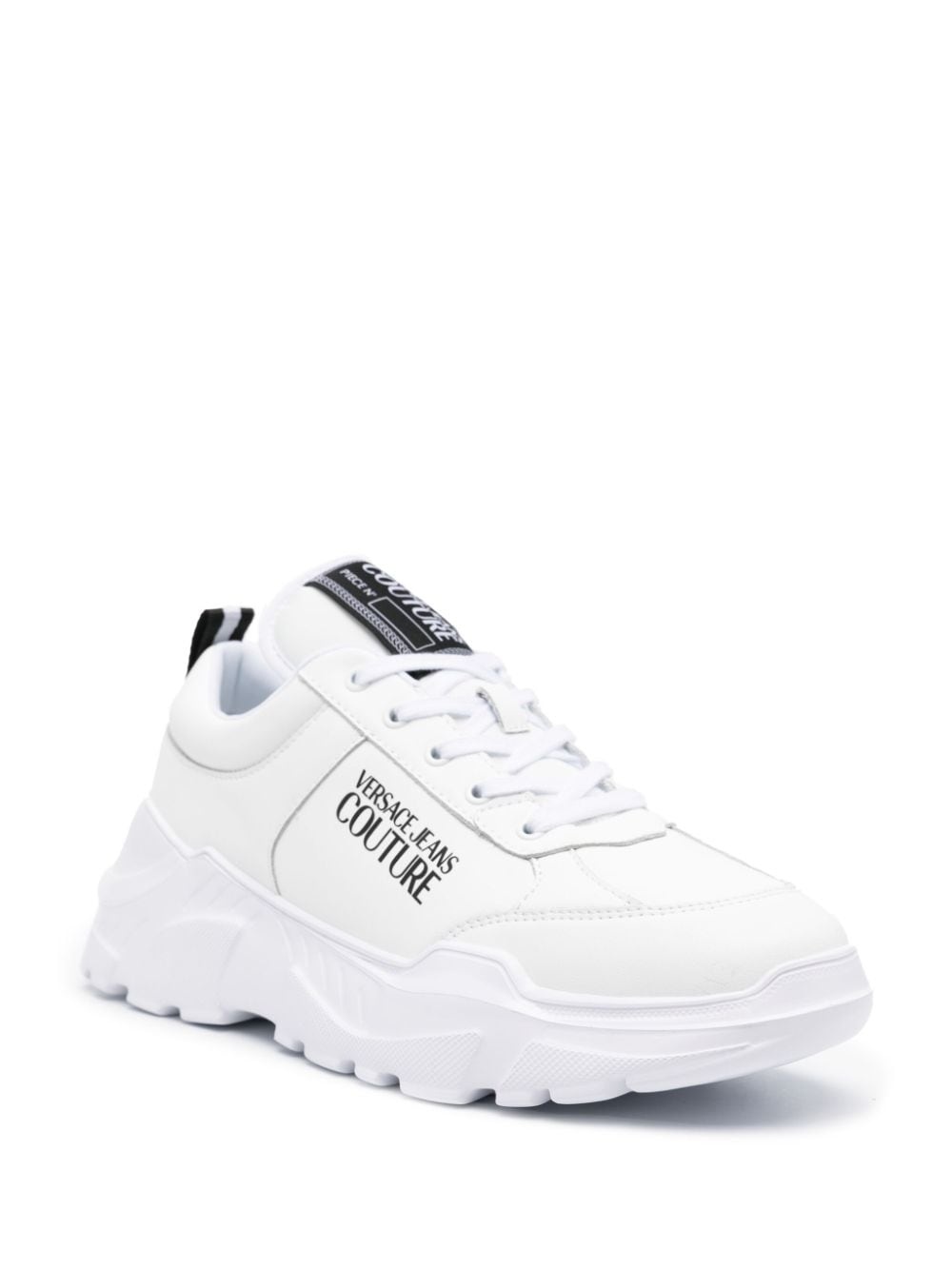 logo-print leather sneakers - 2