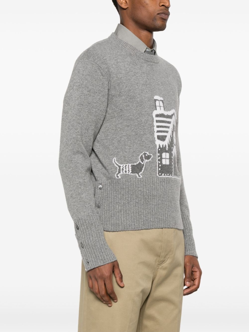 patterned-jacquard wool jumper - 3