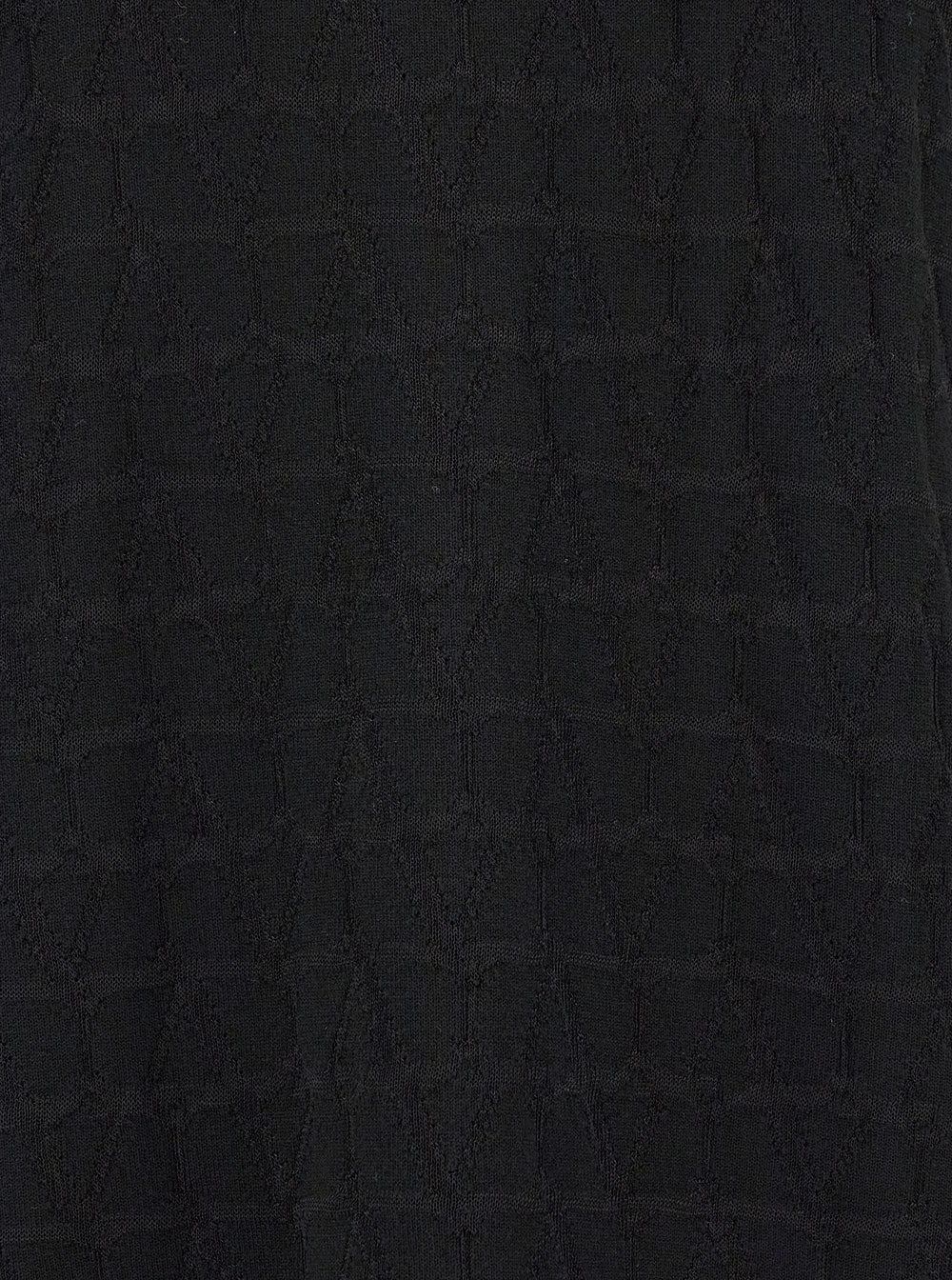 Valentino Men Black Crewneck Sweater With Tonal Vlogo Print In Wool Blend Man - 3