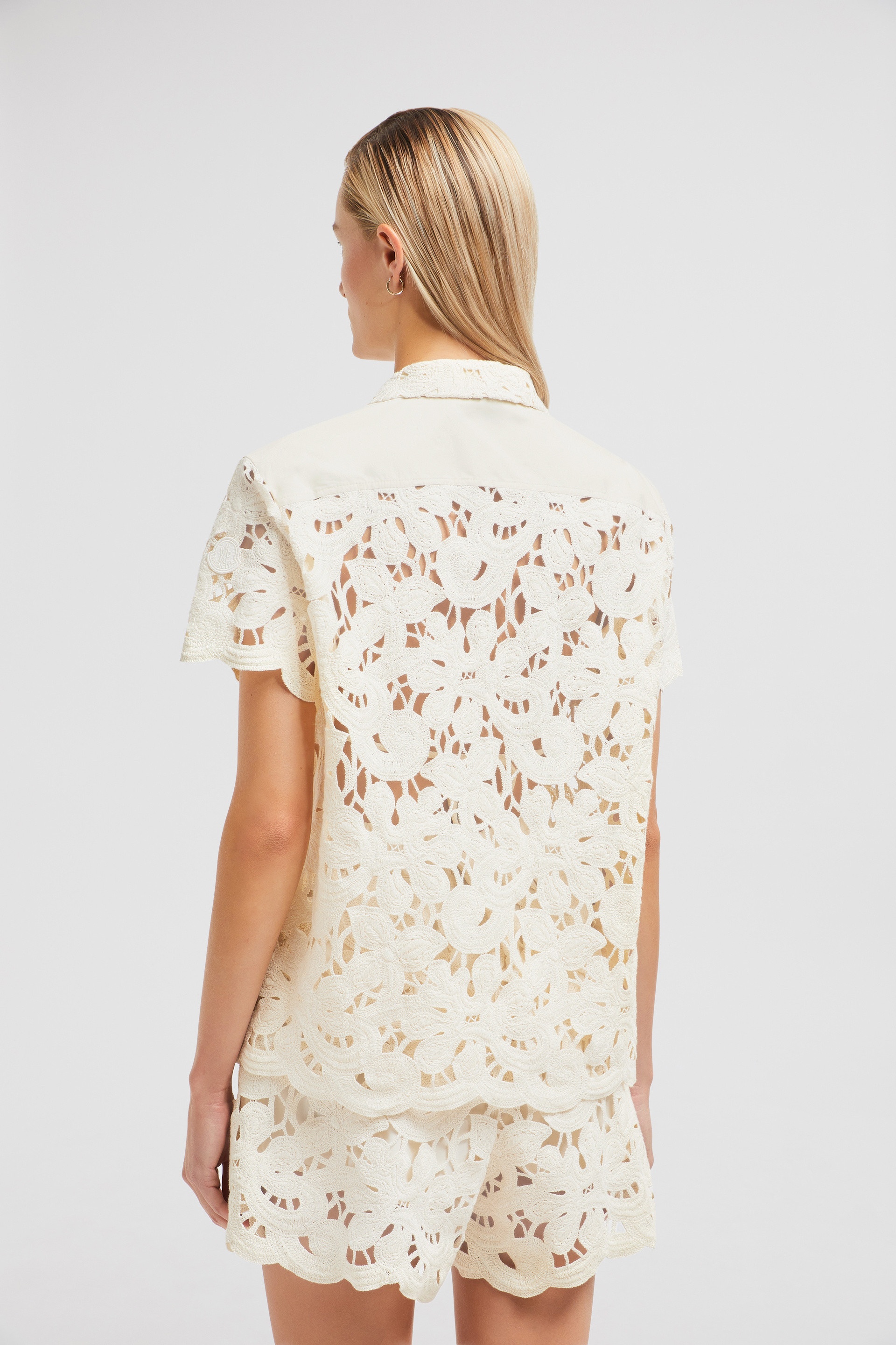 Floral Macramé Short Sleeve Shirt - 5