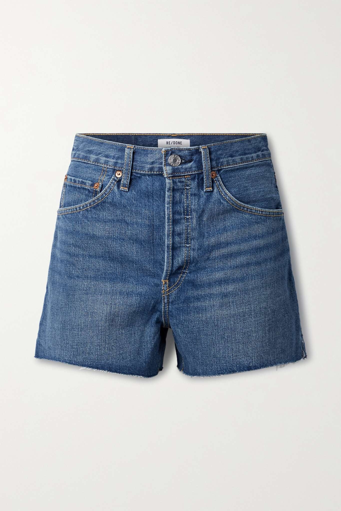 50s frayed denim shorts - 1